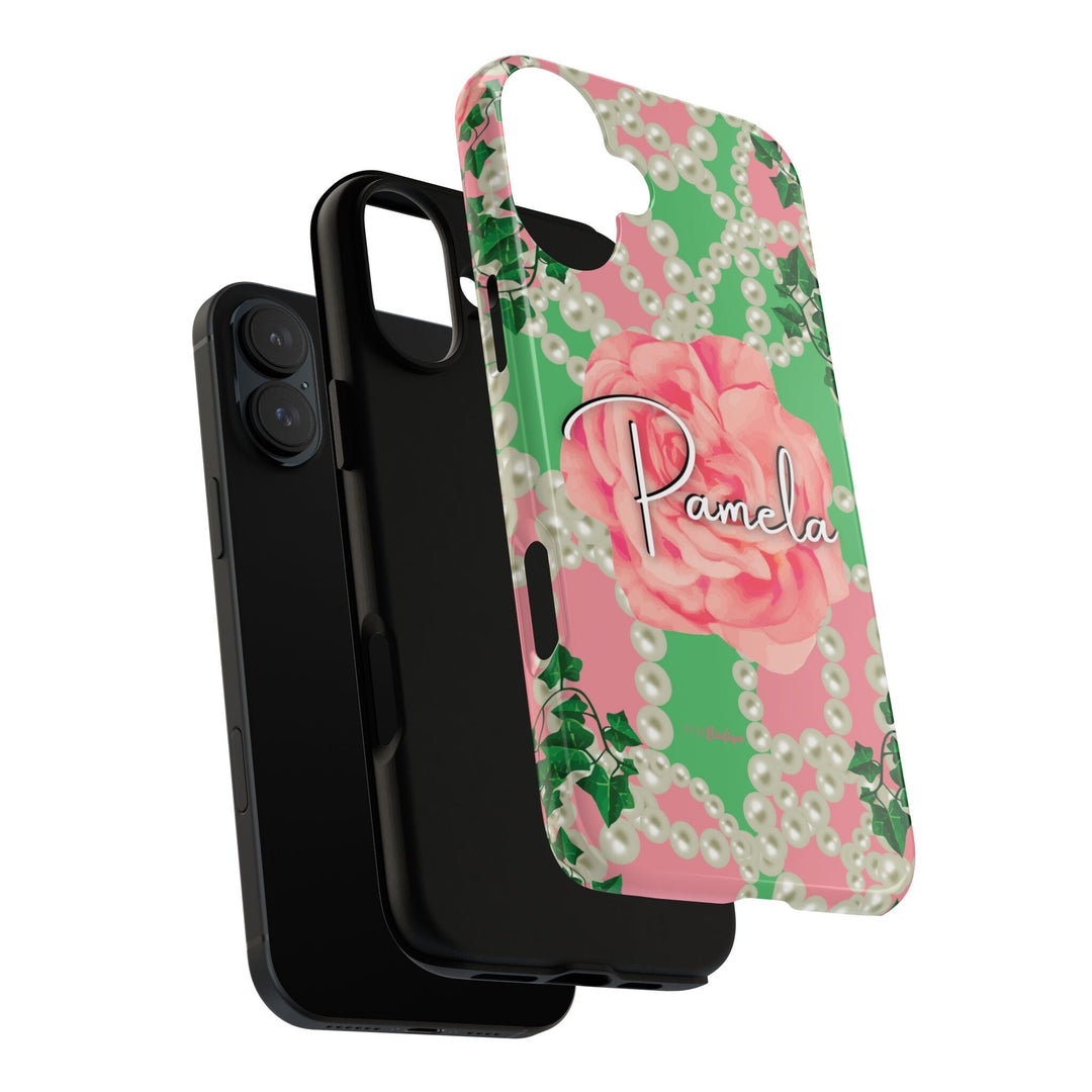 Custom Signature 2 Pink and Green Tough Phone Case