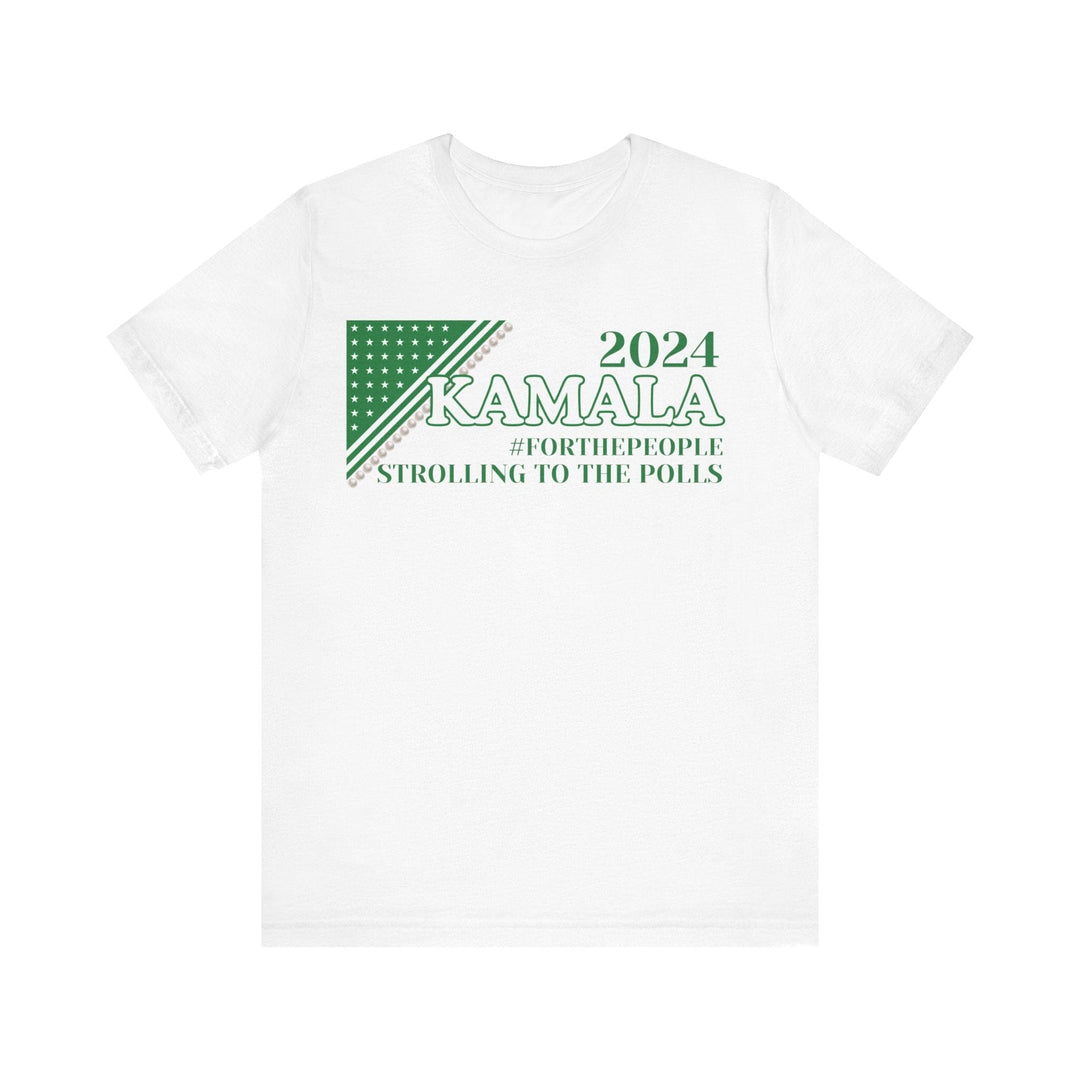 Green and White Kamala Harris Strolling To The Polls T shirt