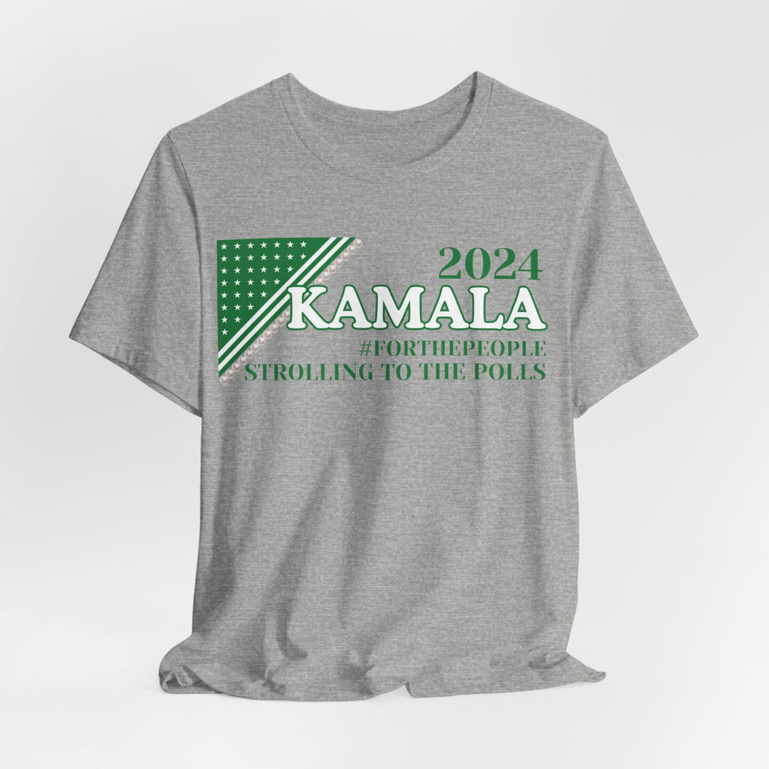 Green and White Kamala Harris Strolling To The Polls T shirt