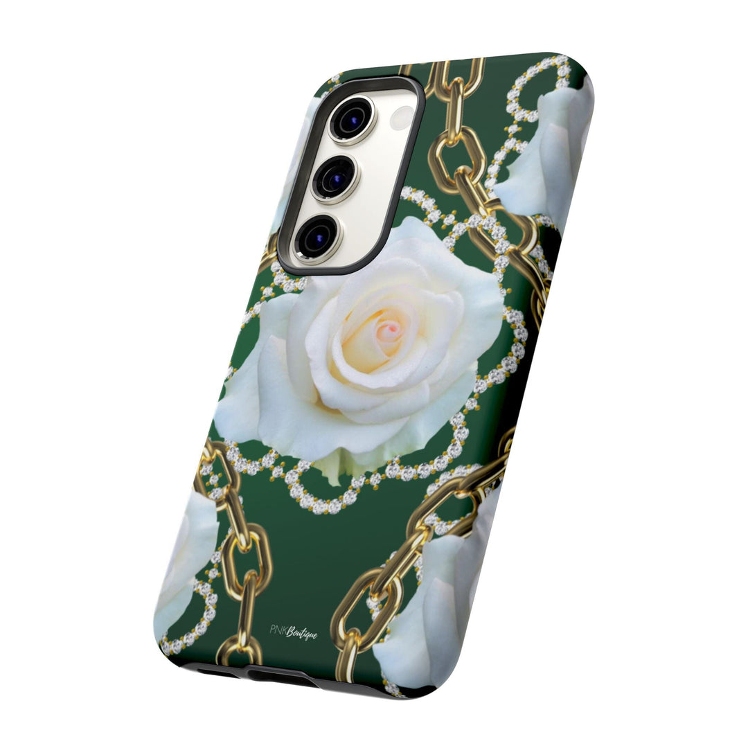 Green and White Links Phone Cases