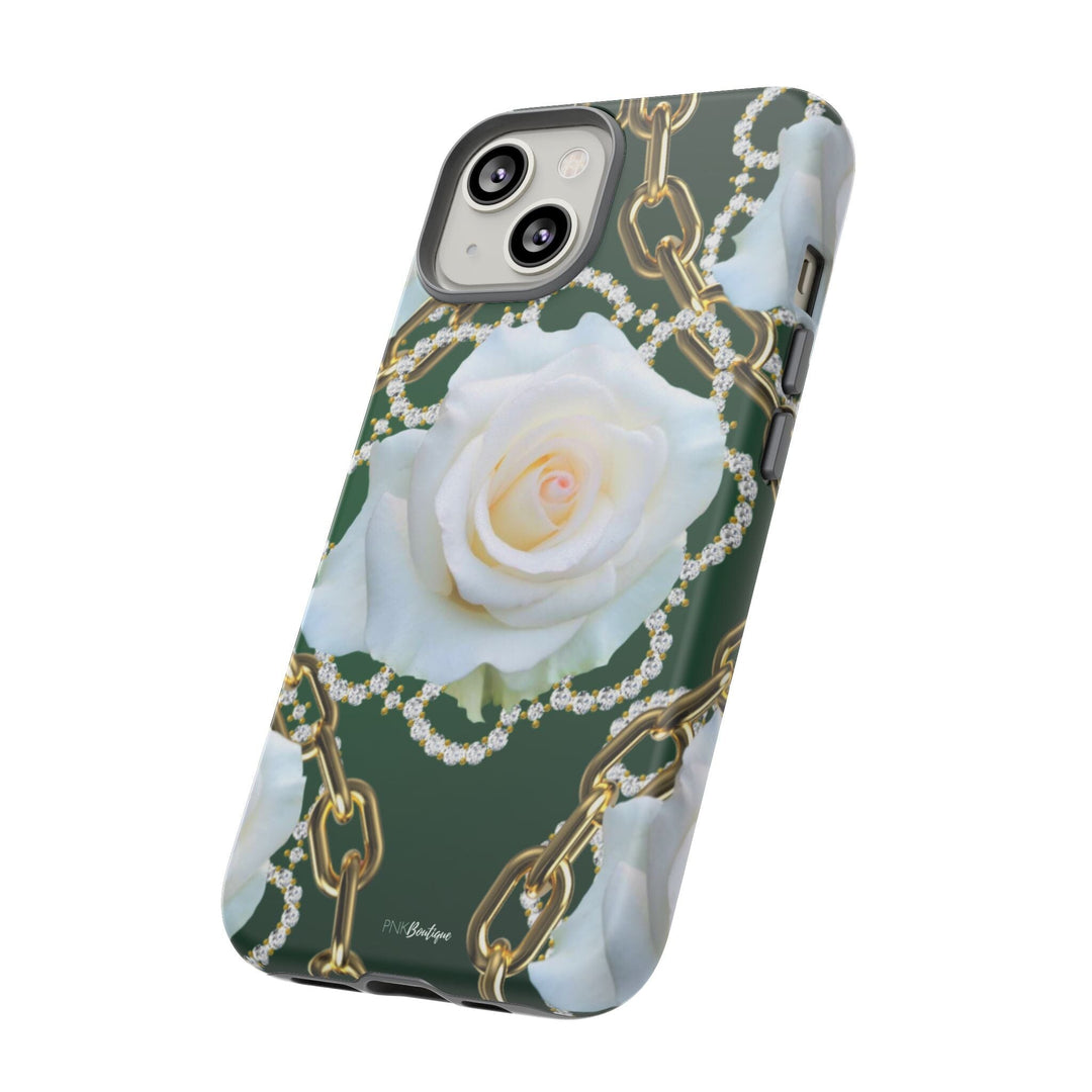 Green and White Links Phone Cases