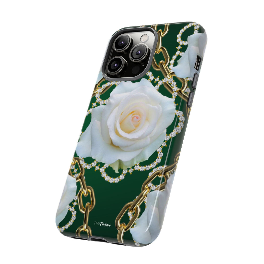 Green and White Links Phone Cases