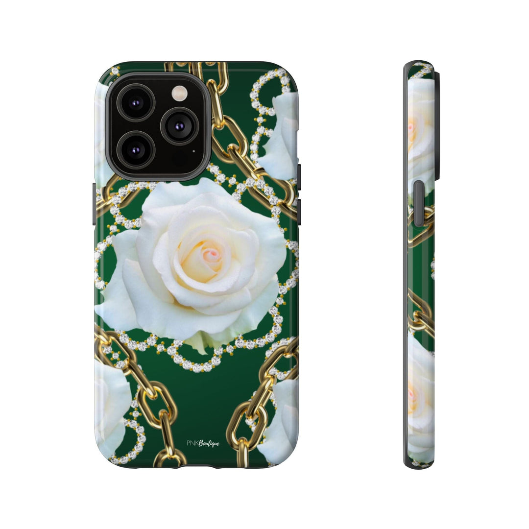 Green and White Links Phone Cases