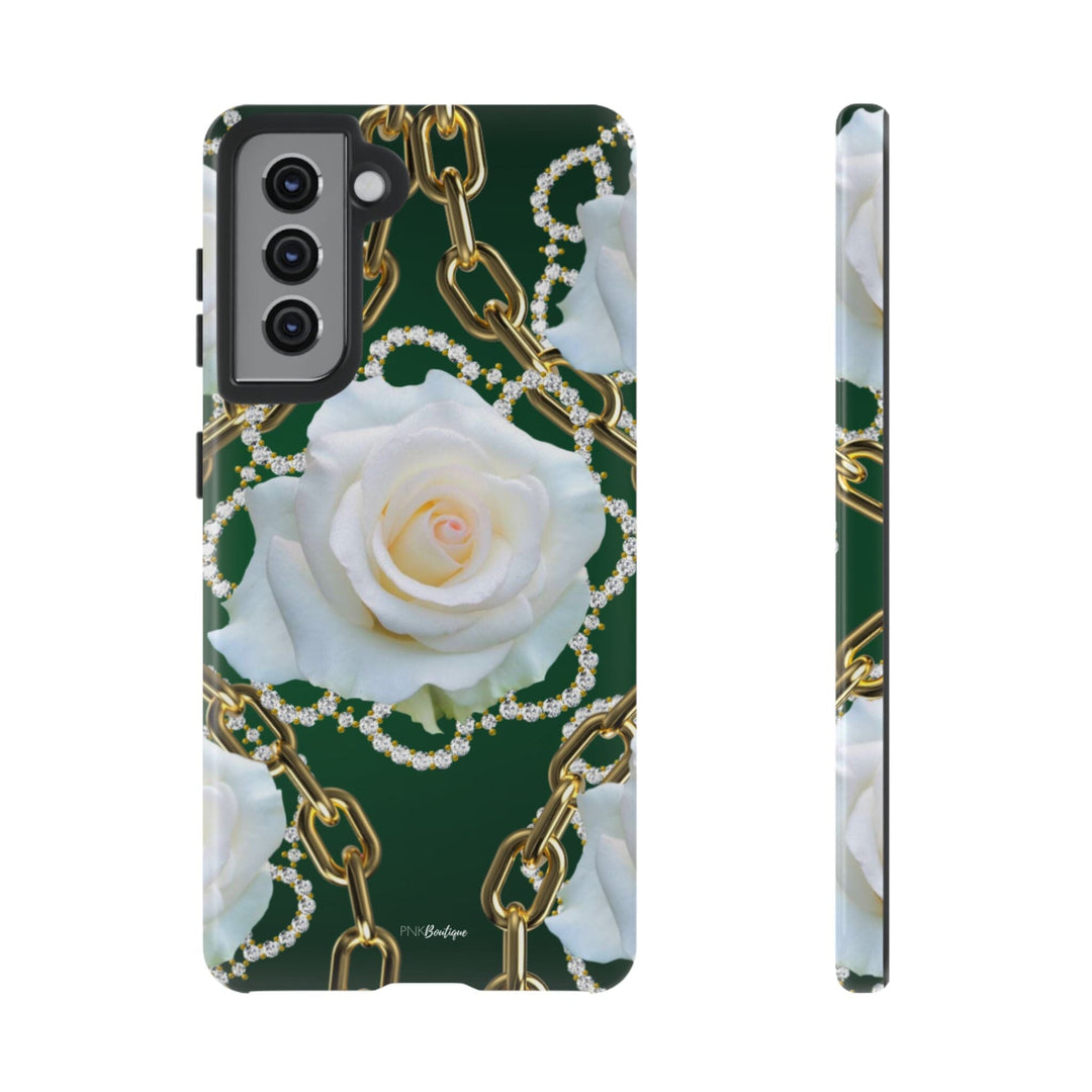 Green and White Links Phone Cases