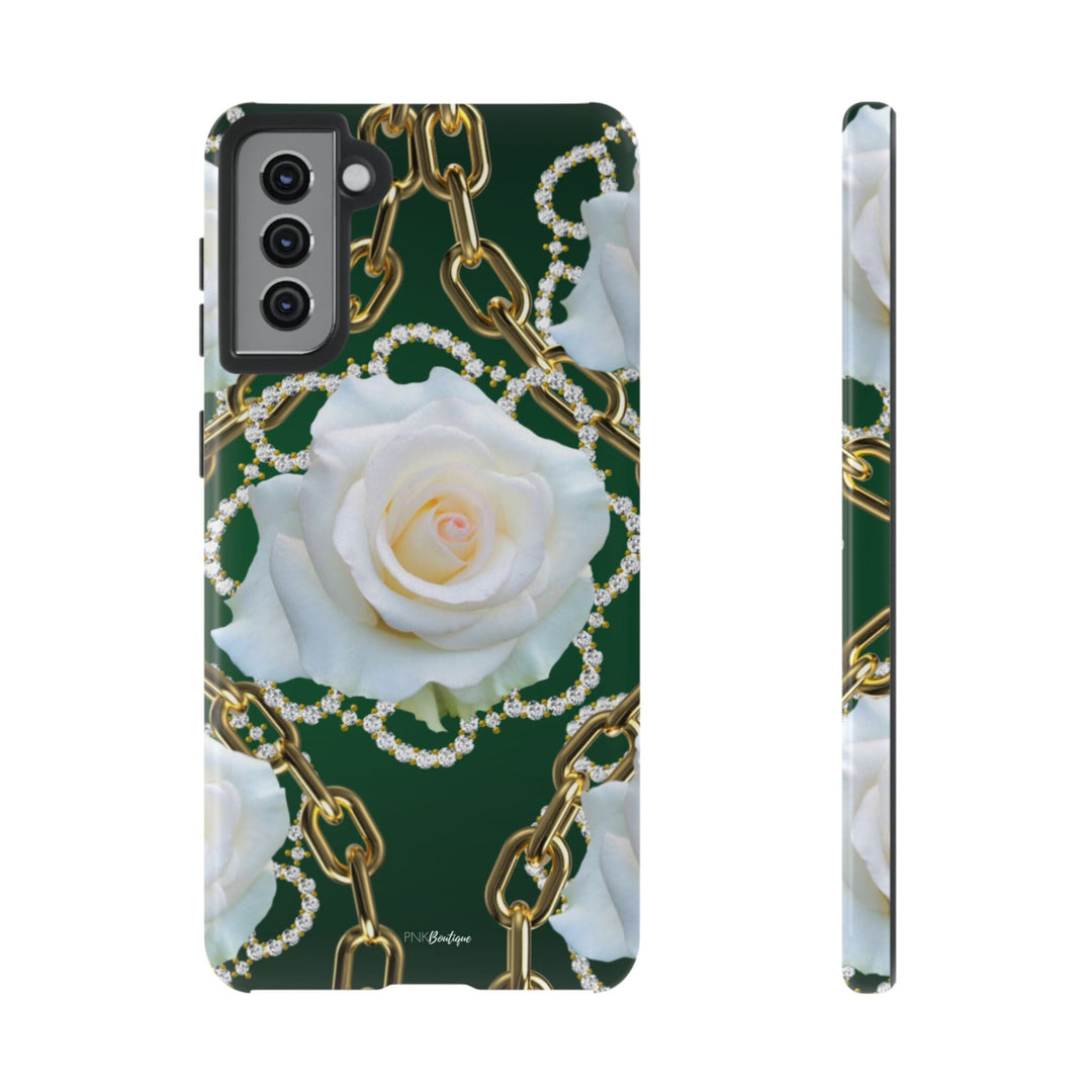 Green and White Links Phone Cases