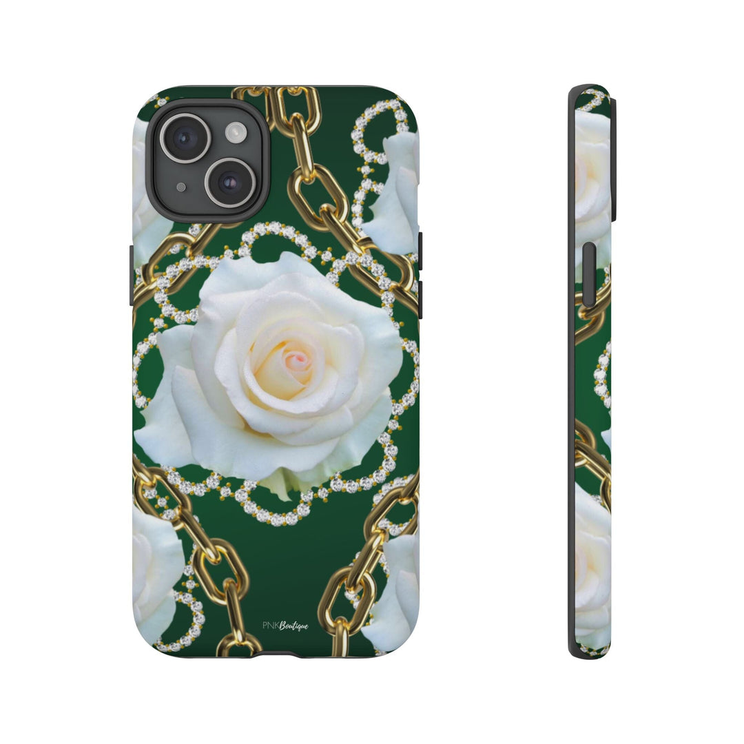 Green and White Links Phone Cases