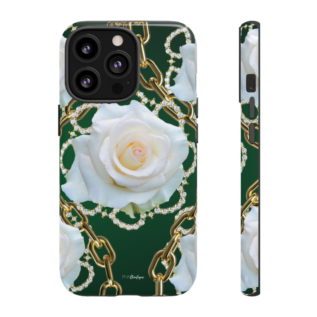 Green and White Links Phone Cases