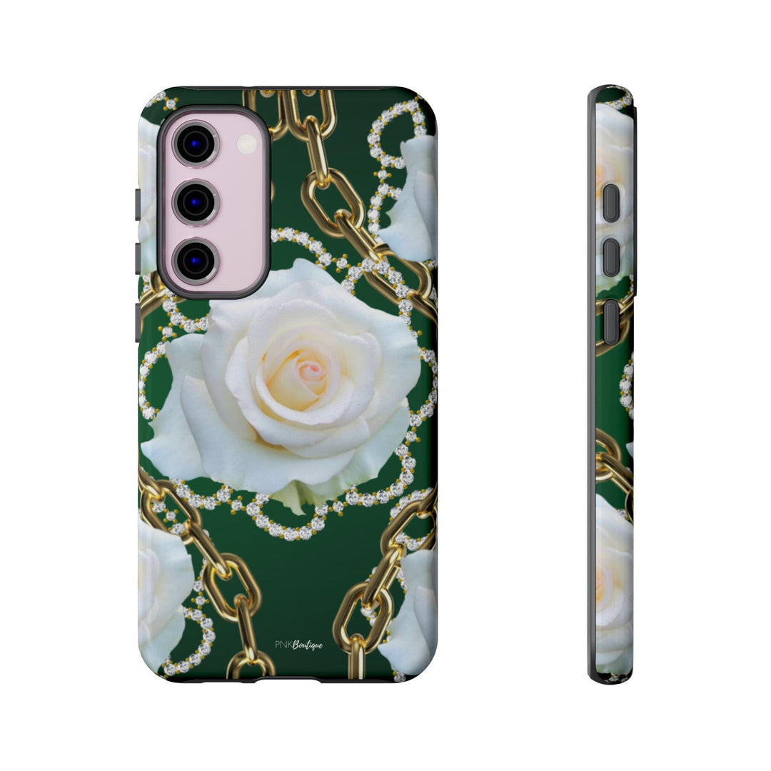 Green and White Links Phone Cases