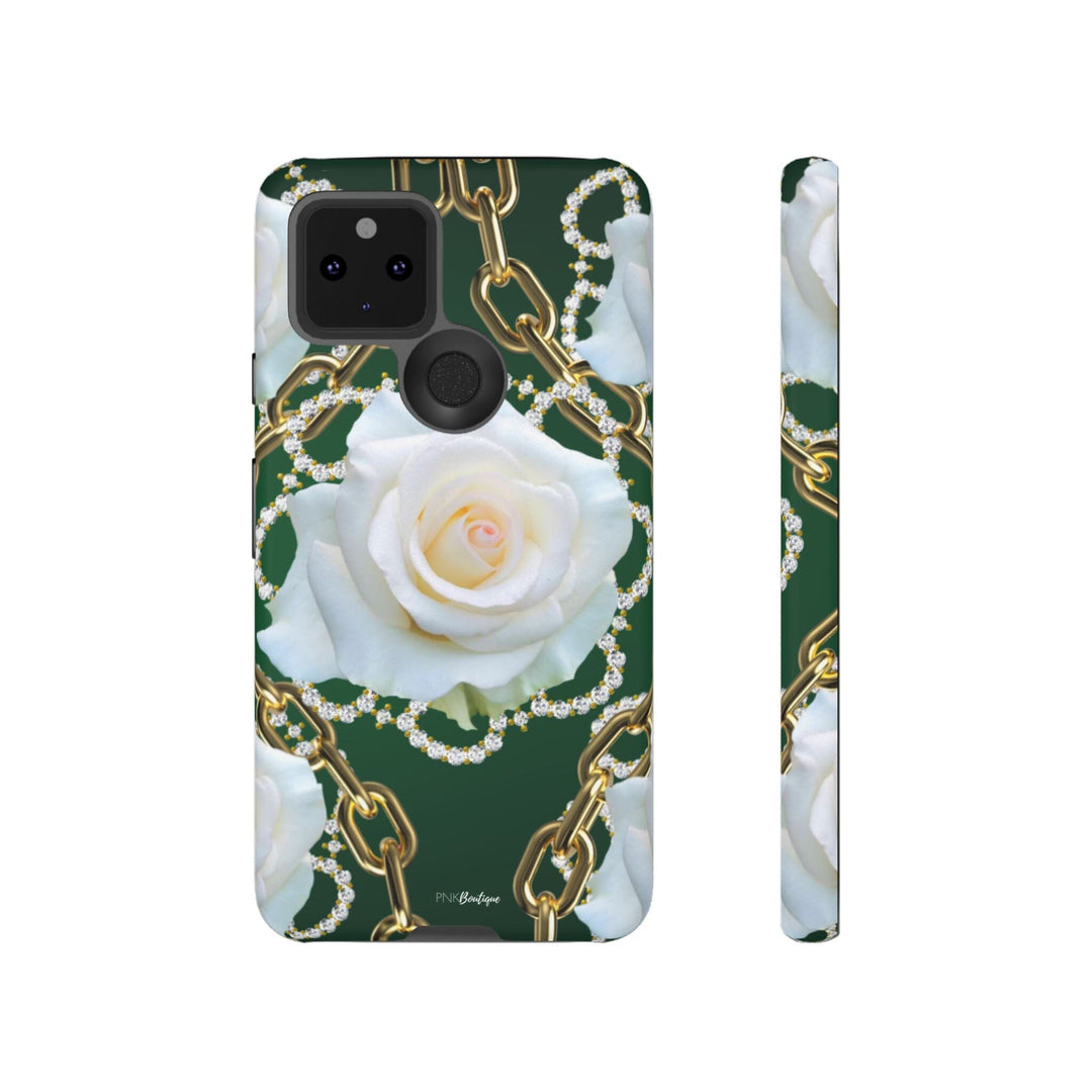 Green and White Links Phone Cases