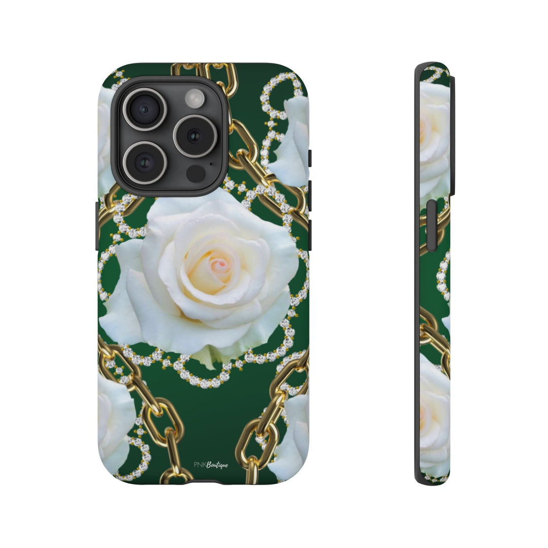 Green and White Links Phone Cases