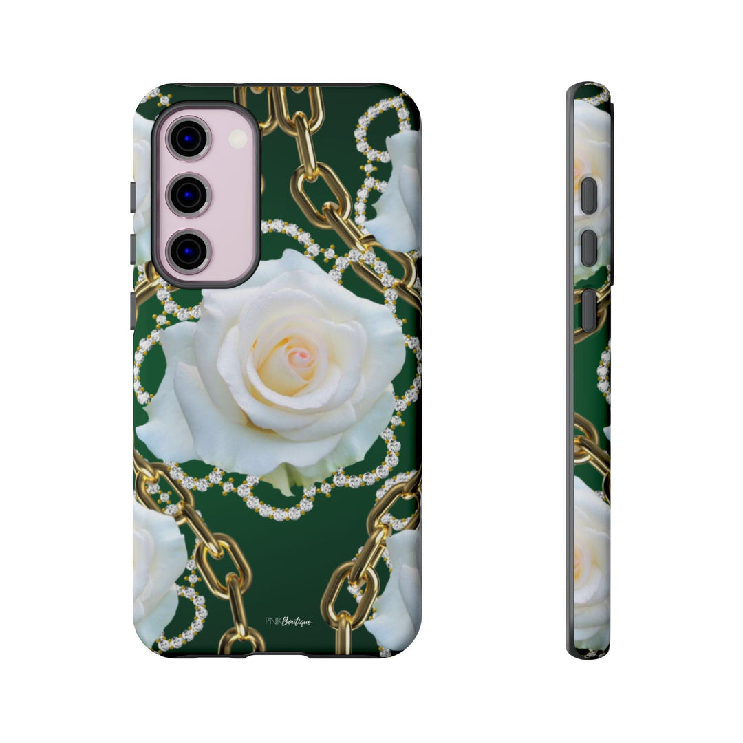 Green and White Links Phone Cases