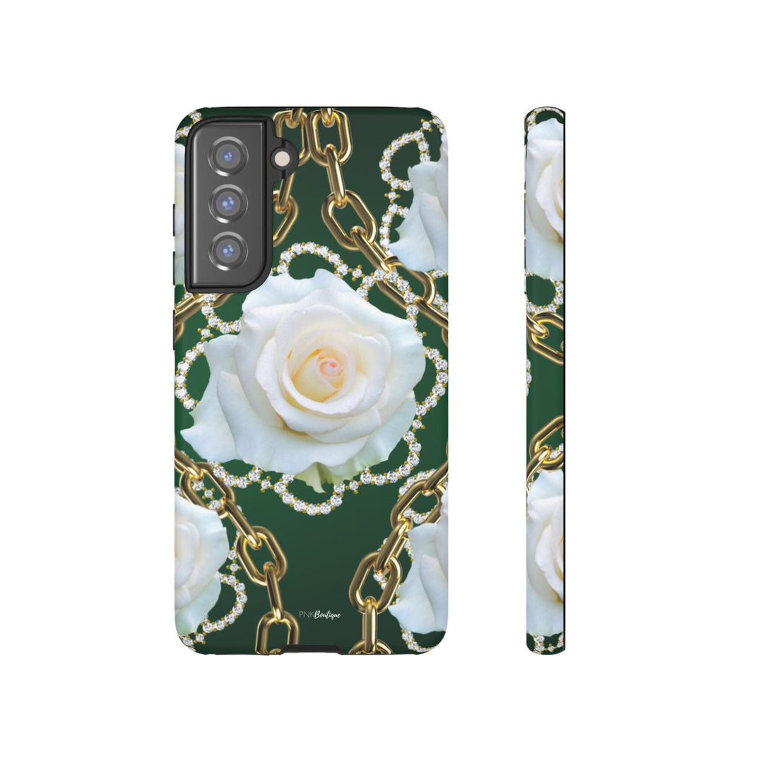 Green and White Links Phone Cases