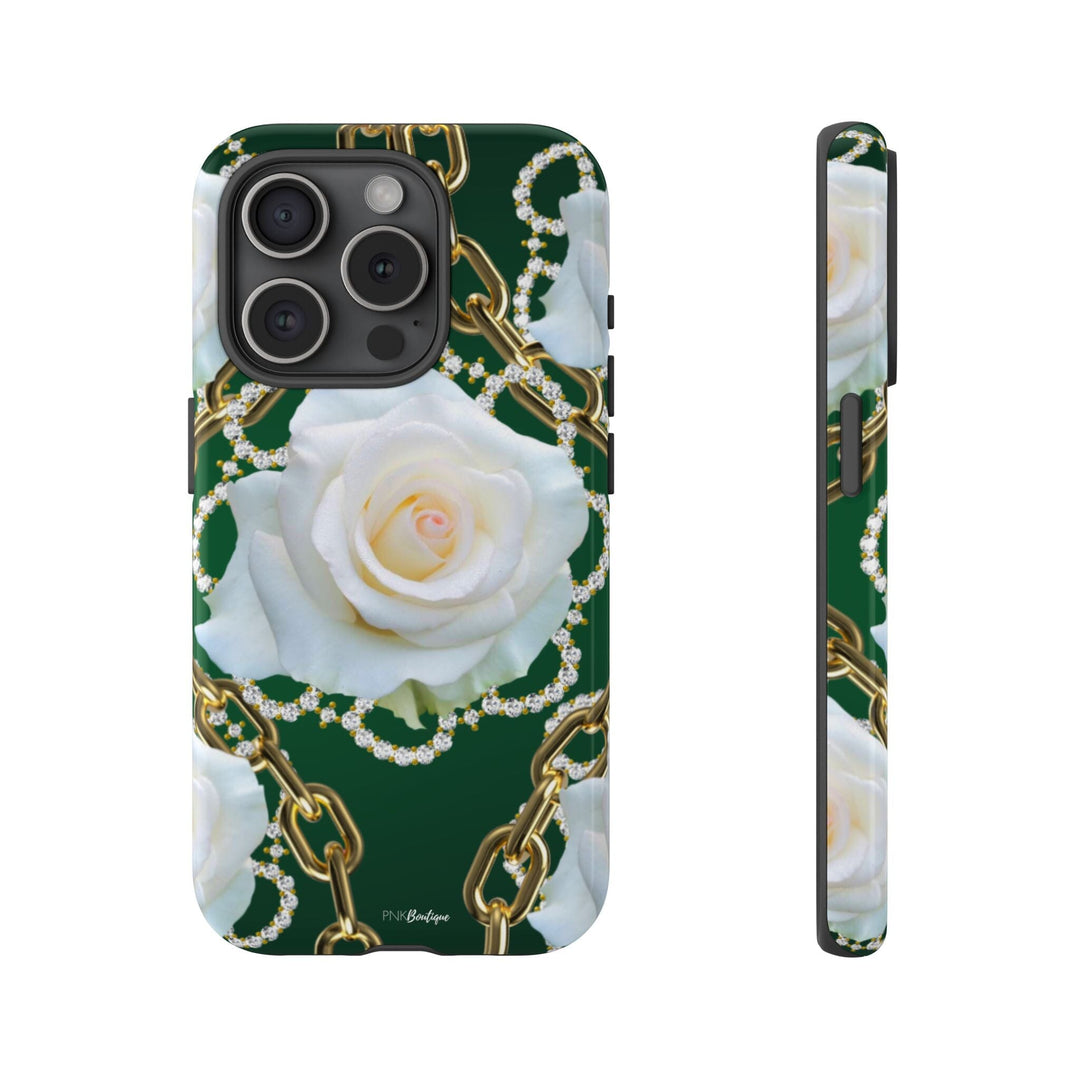 Green and White Links Phone Cases