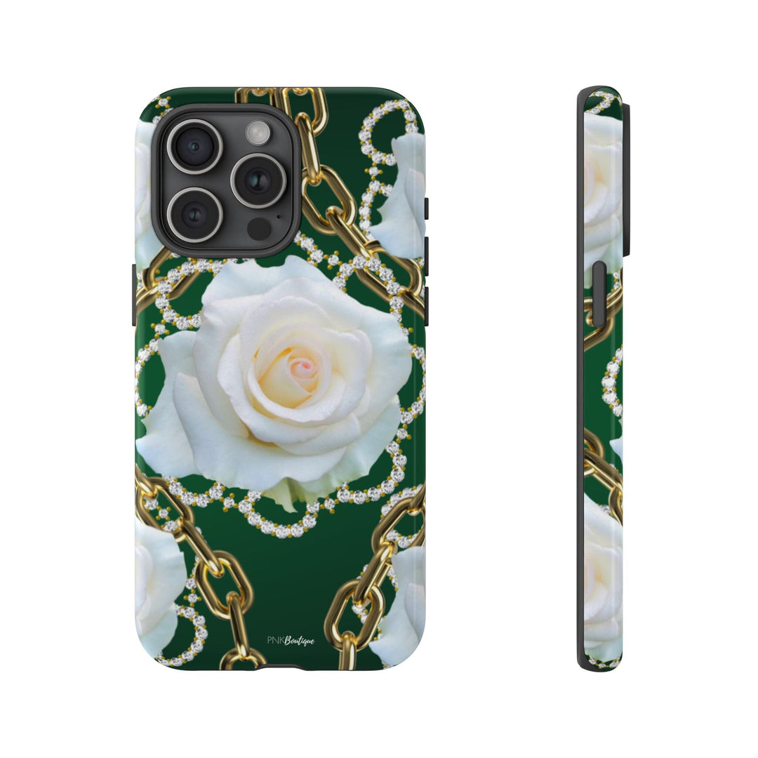 Green and White Links Phone Cases