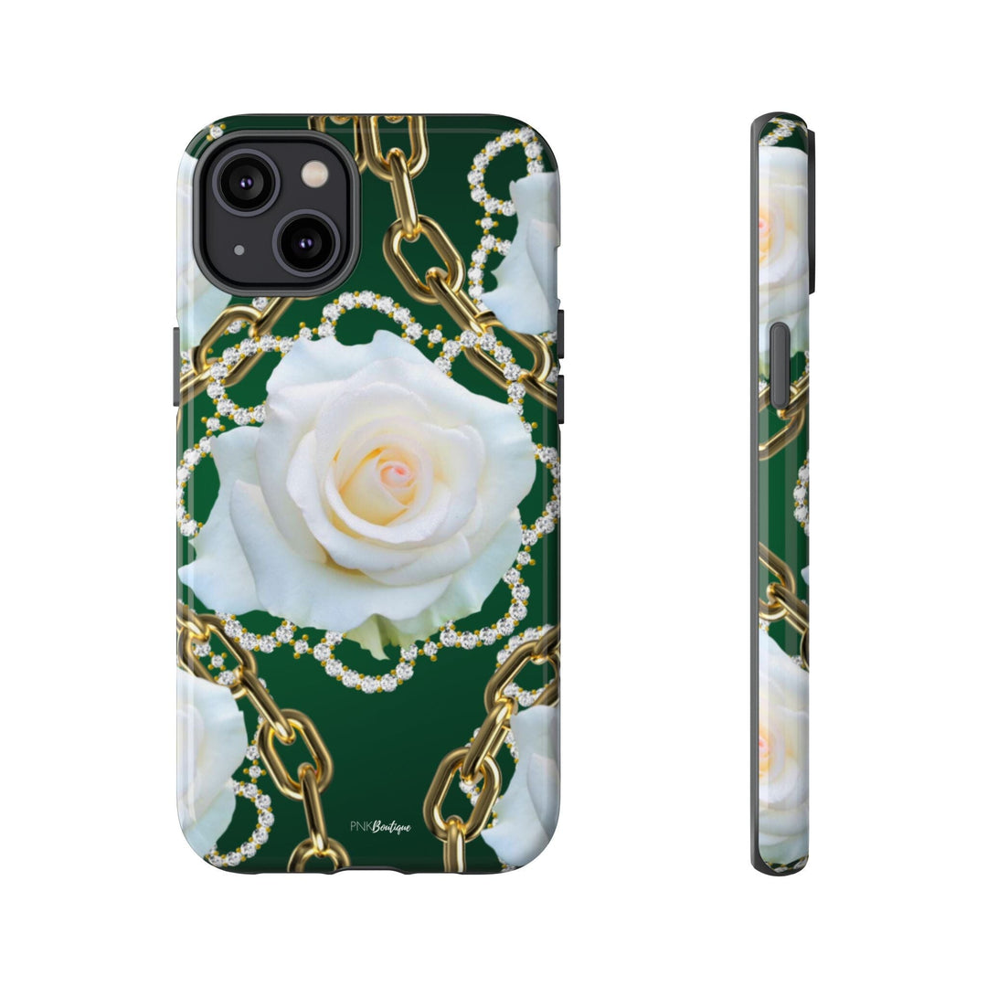 Green and White Links Phone Cases