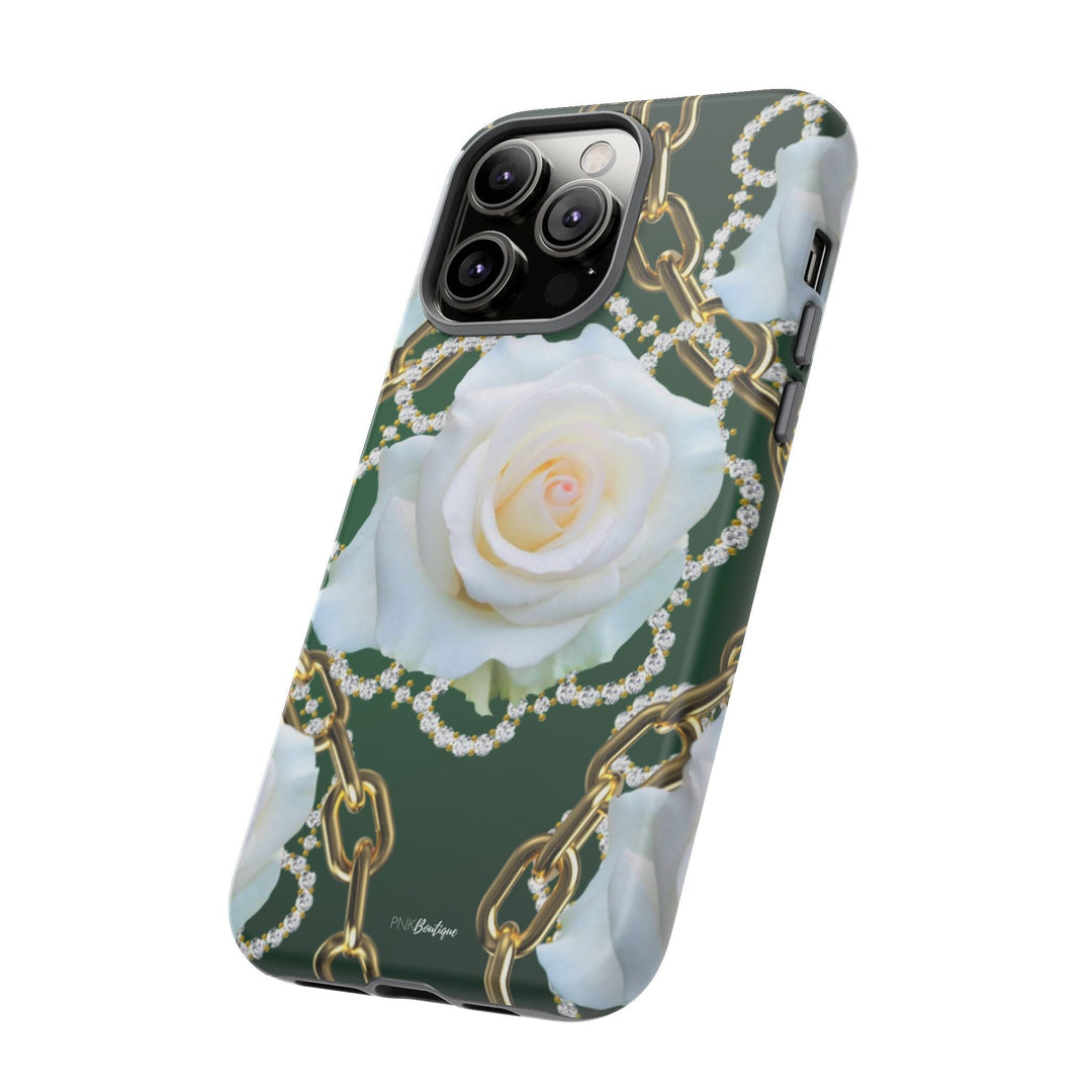 Green and White Links Phone Cases