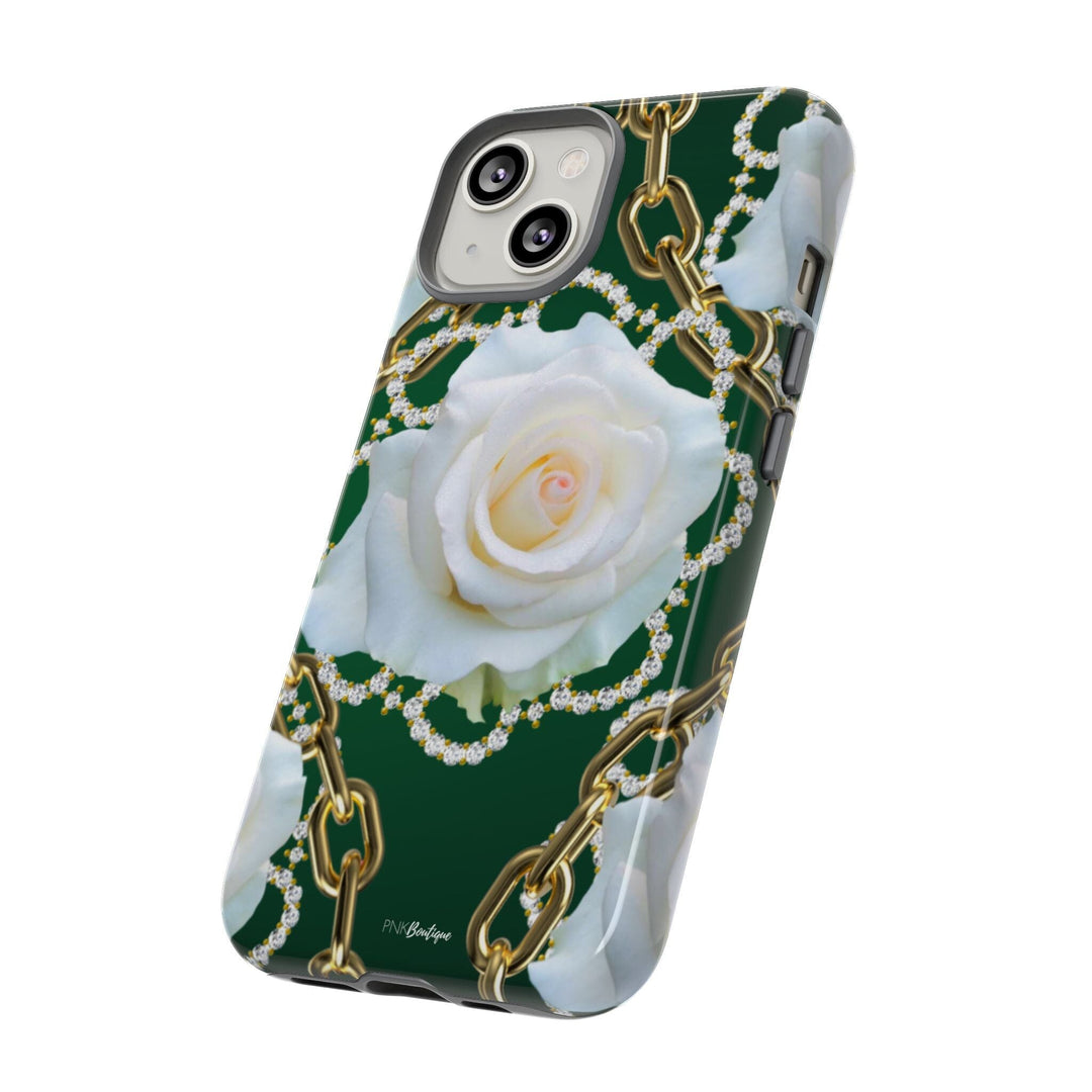 Green and White Links Phone Cases