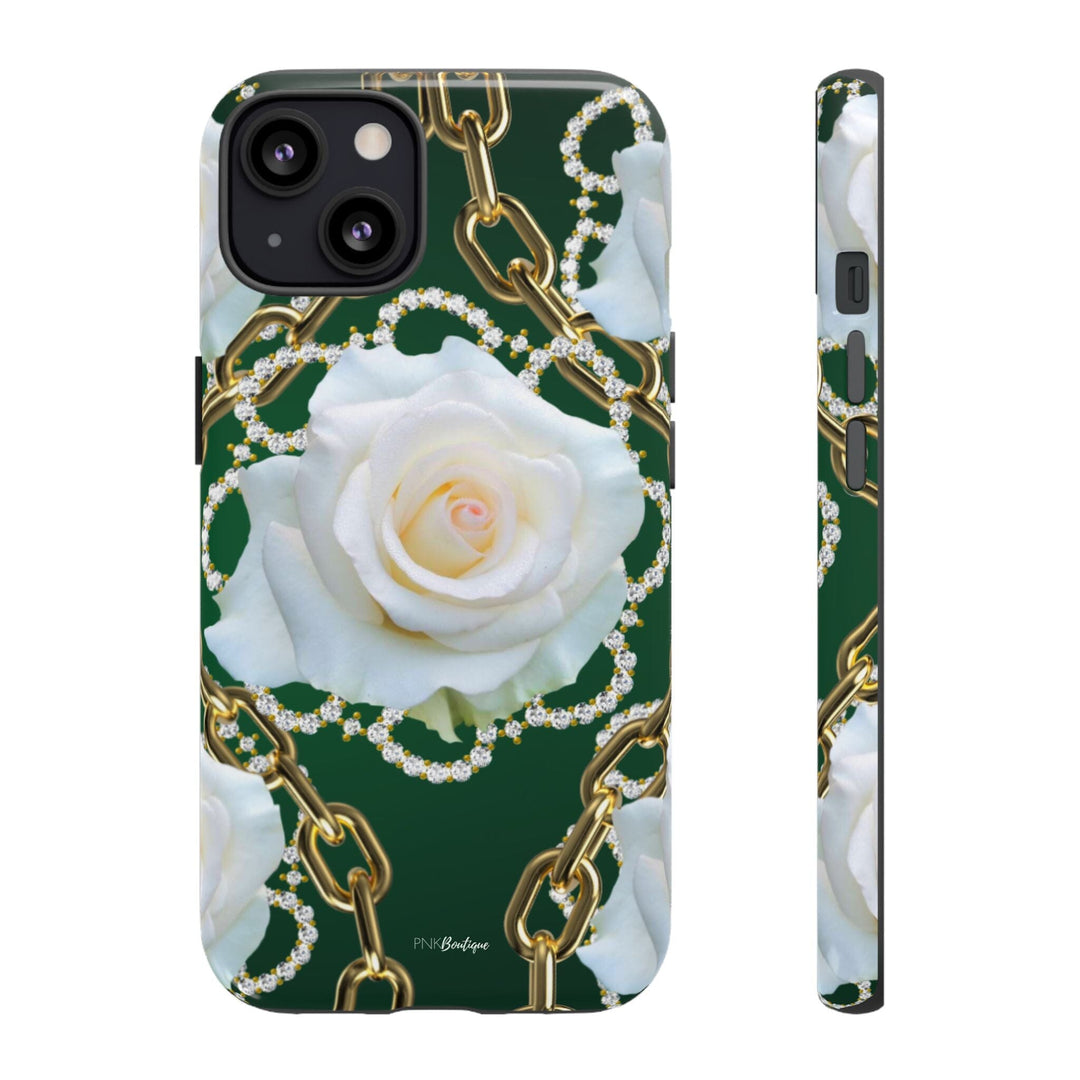 Green and White Links Phone Cases