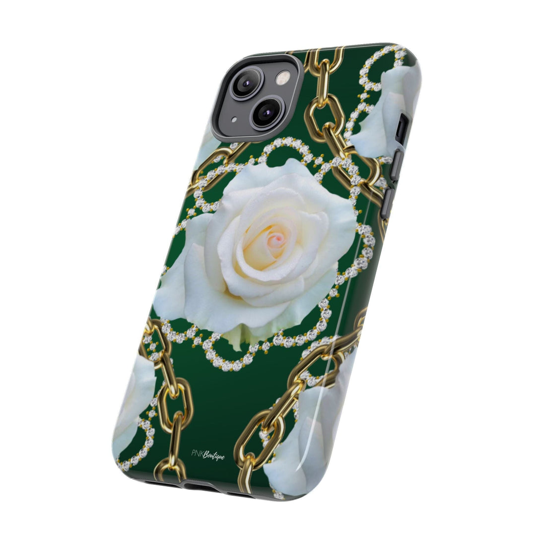 Green and White Links Phone Cases