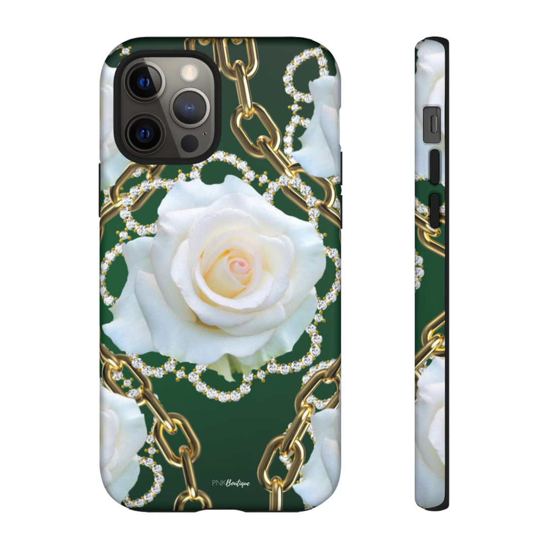 Green and White Links Phone Cases