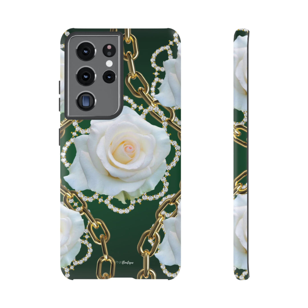 Green and White Links Phone Cases