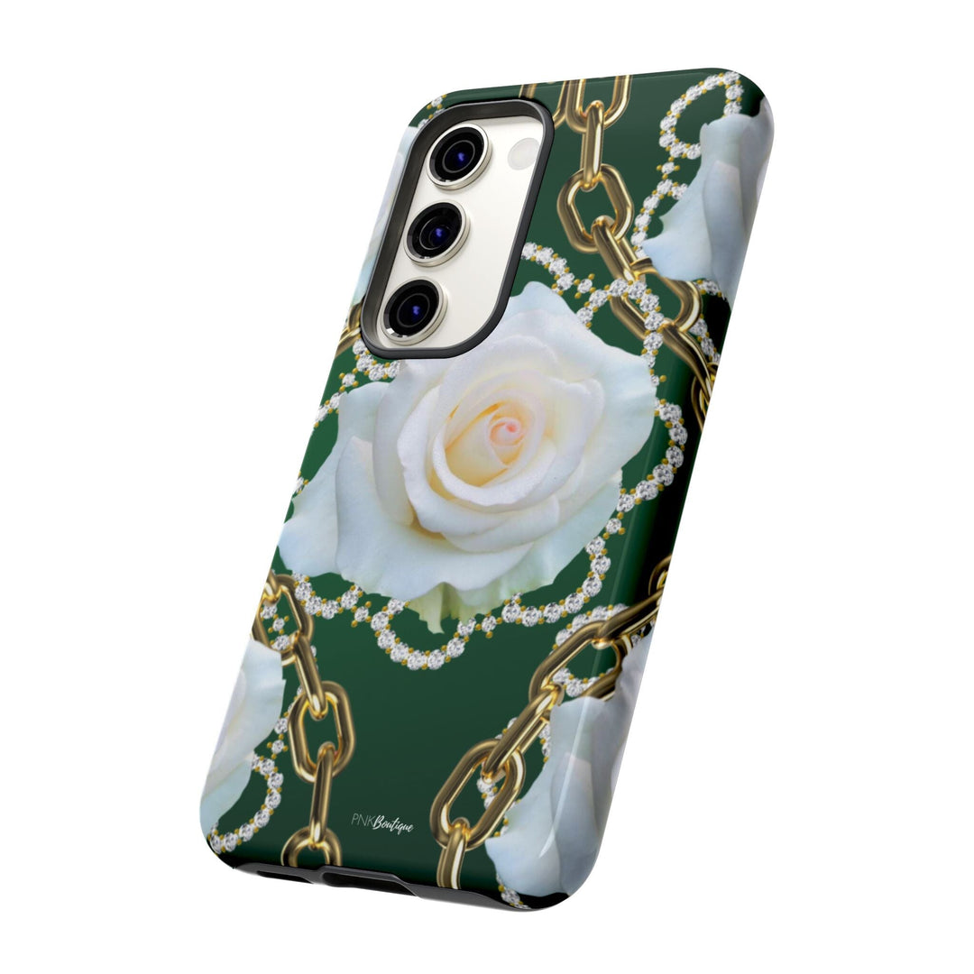 Green and White Links Phone Cases