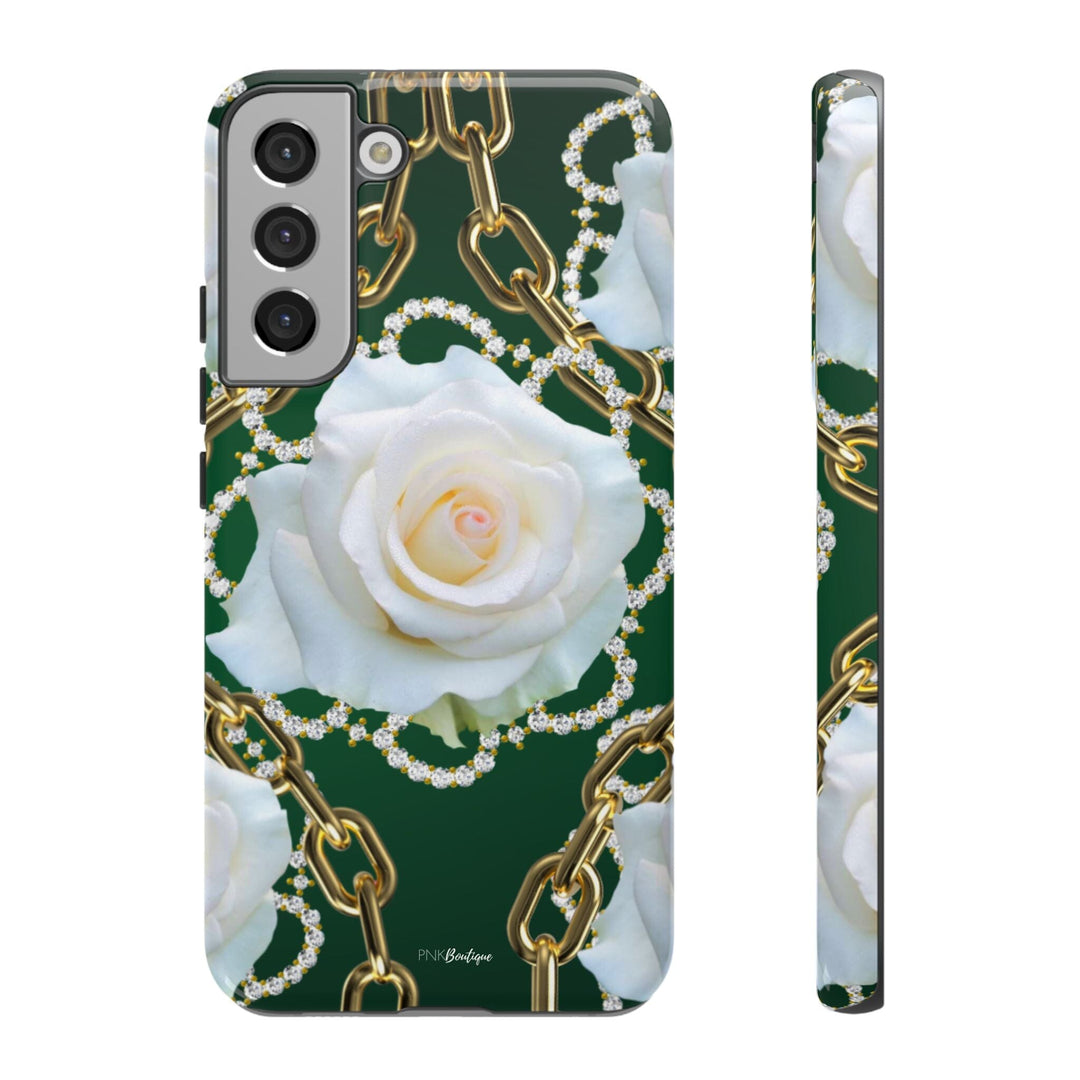 Green and White Links Phone Cases