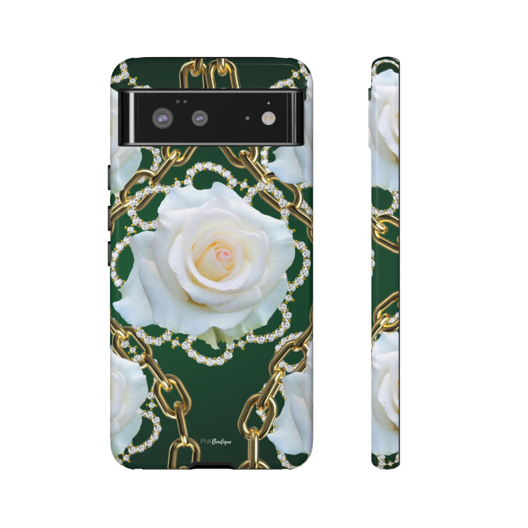 Green and White Links Phone Cases