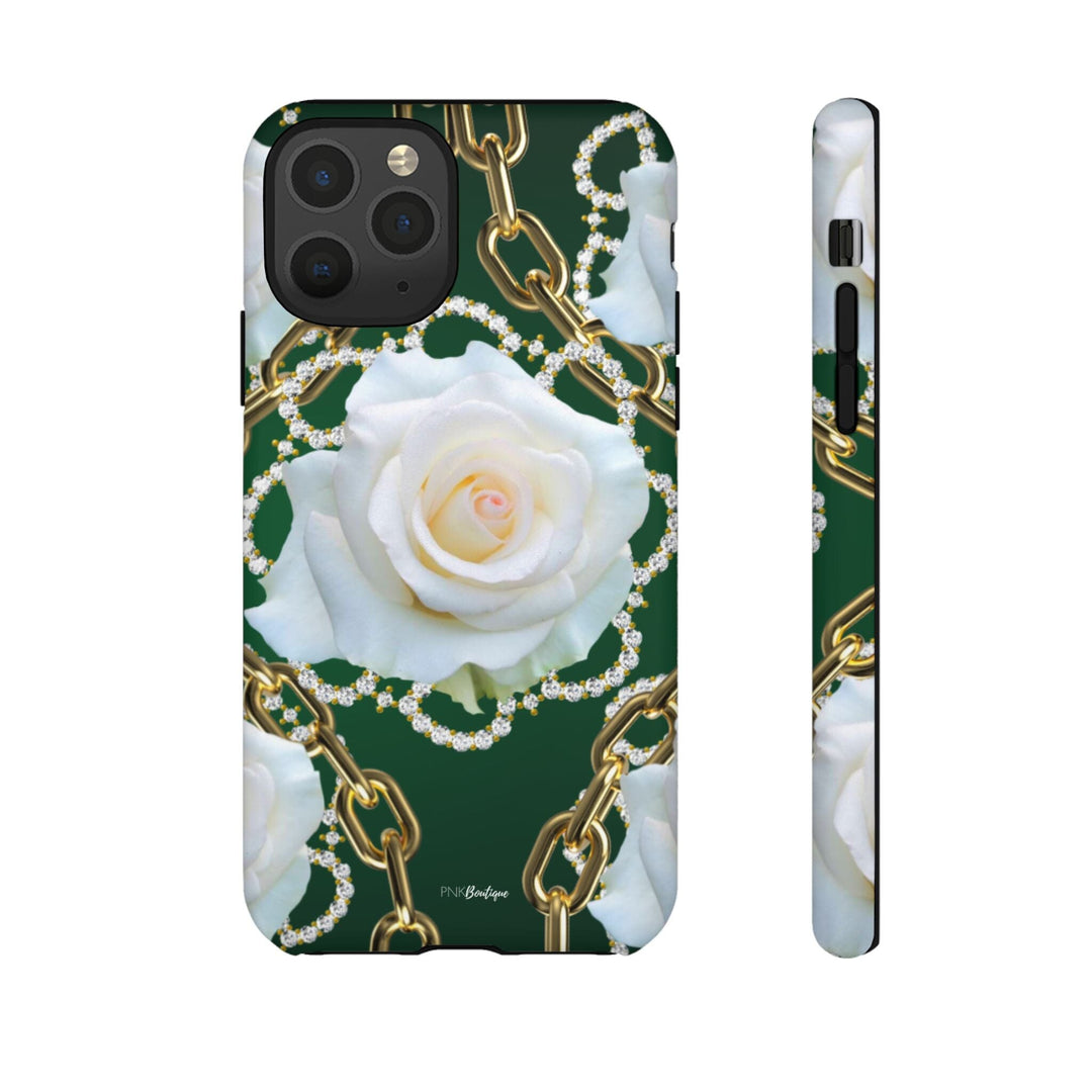 Green and White Links Phone Cases