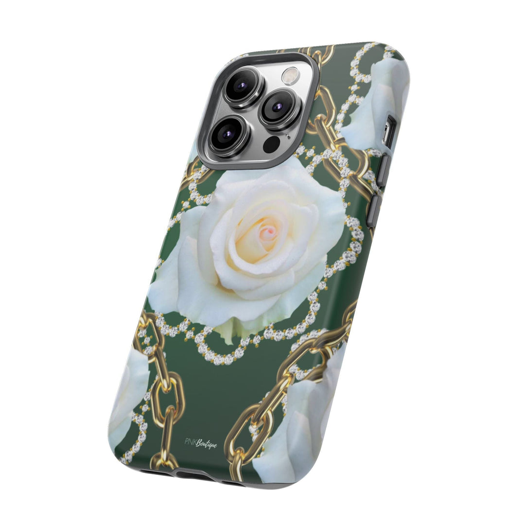 Green and White Links Phone Cases