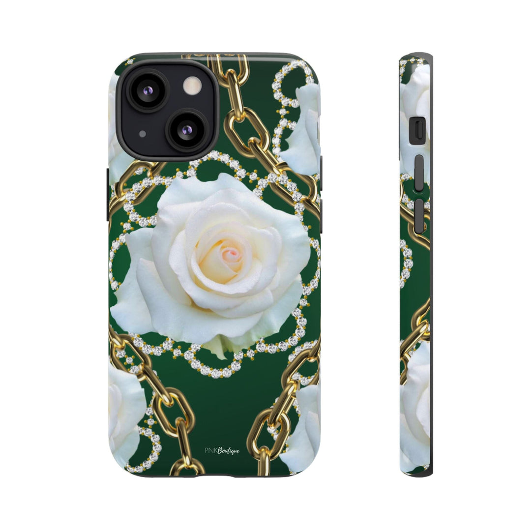 Green and White Links Phone Cases