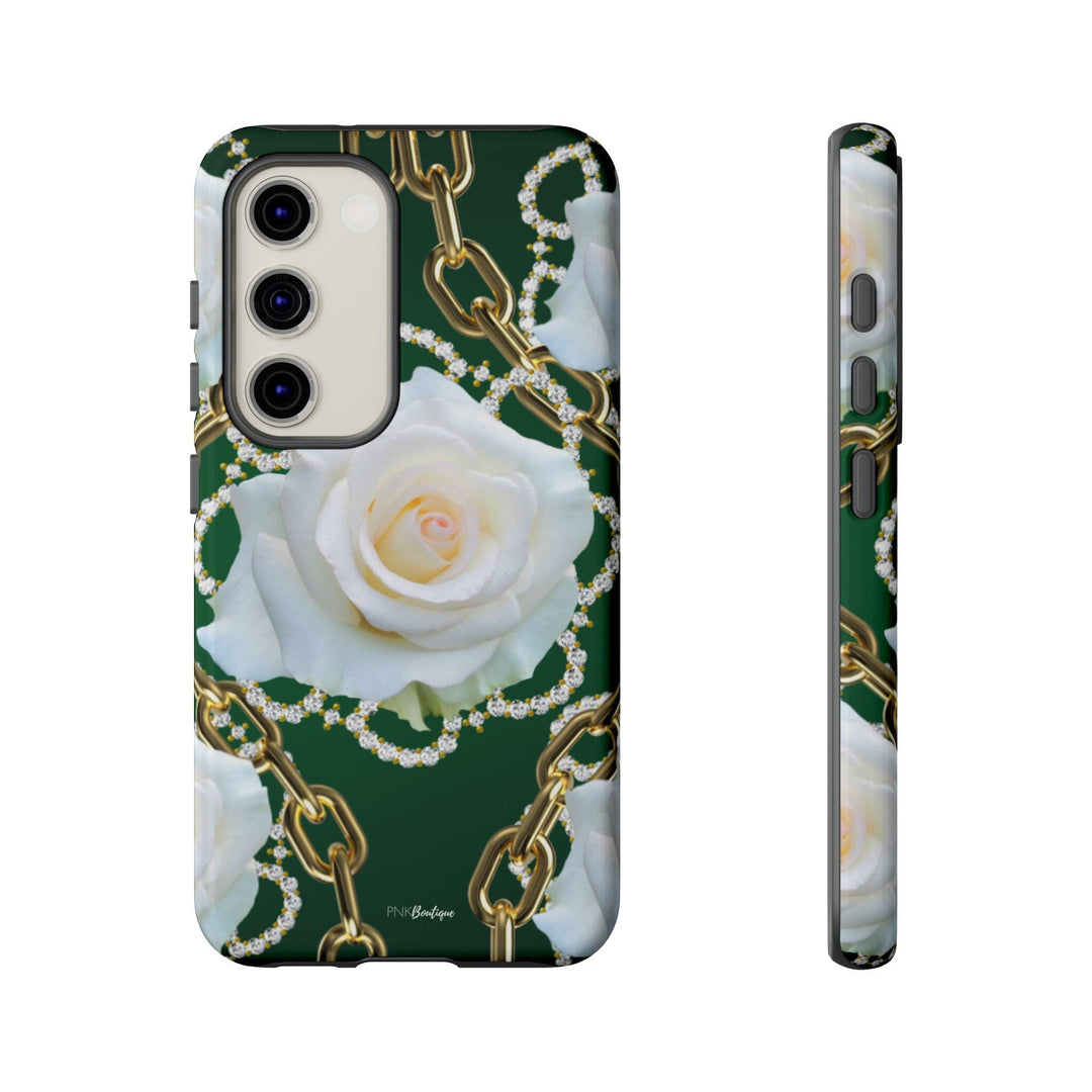 Green and White Links Phone Cases