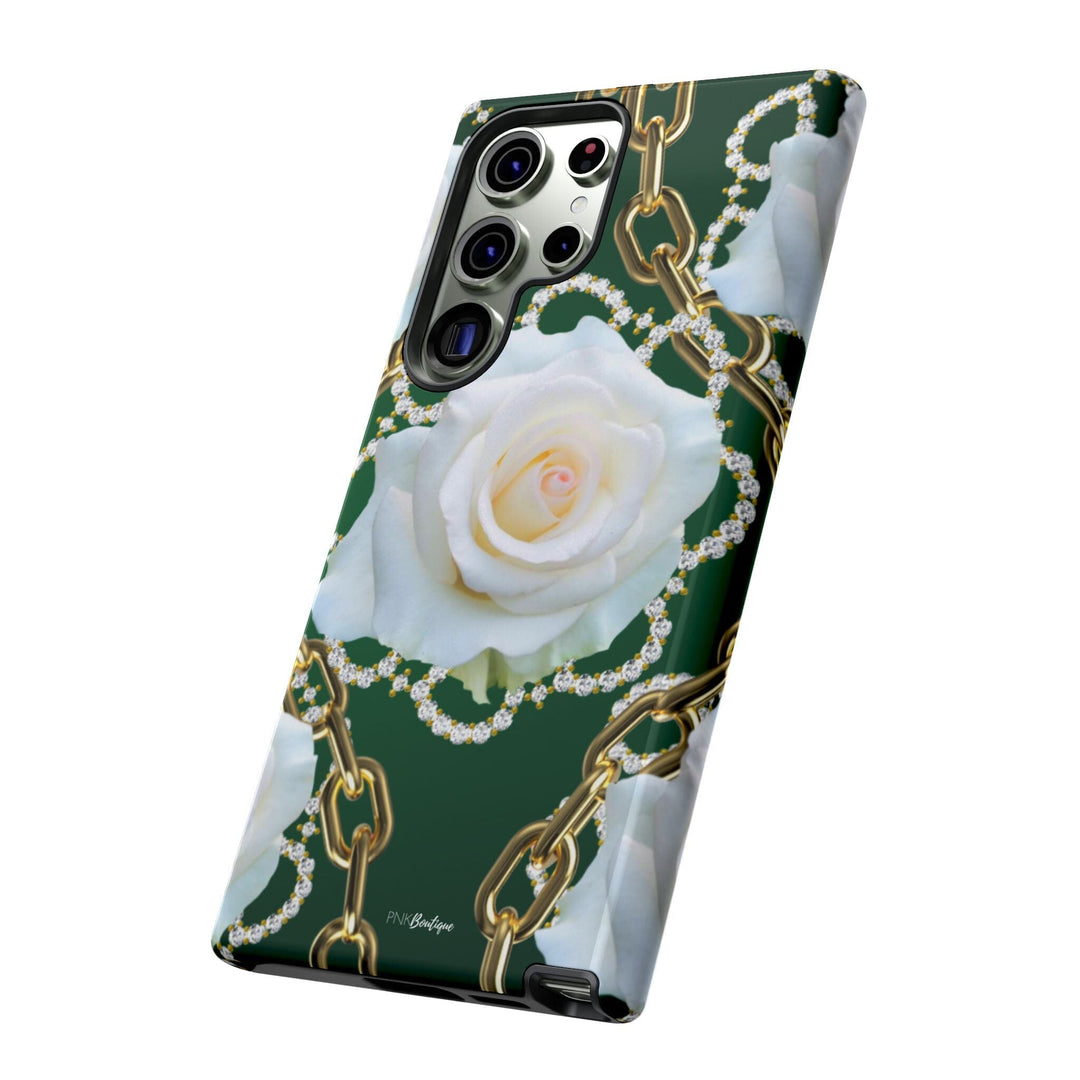 Green and White Links Phone Cases