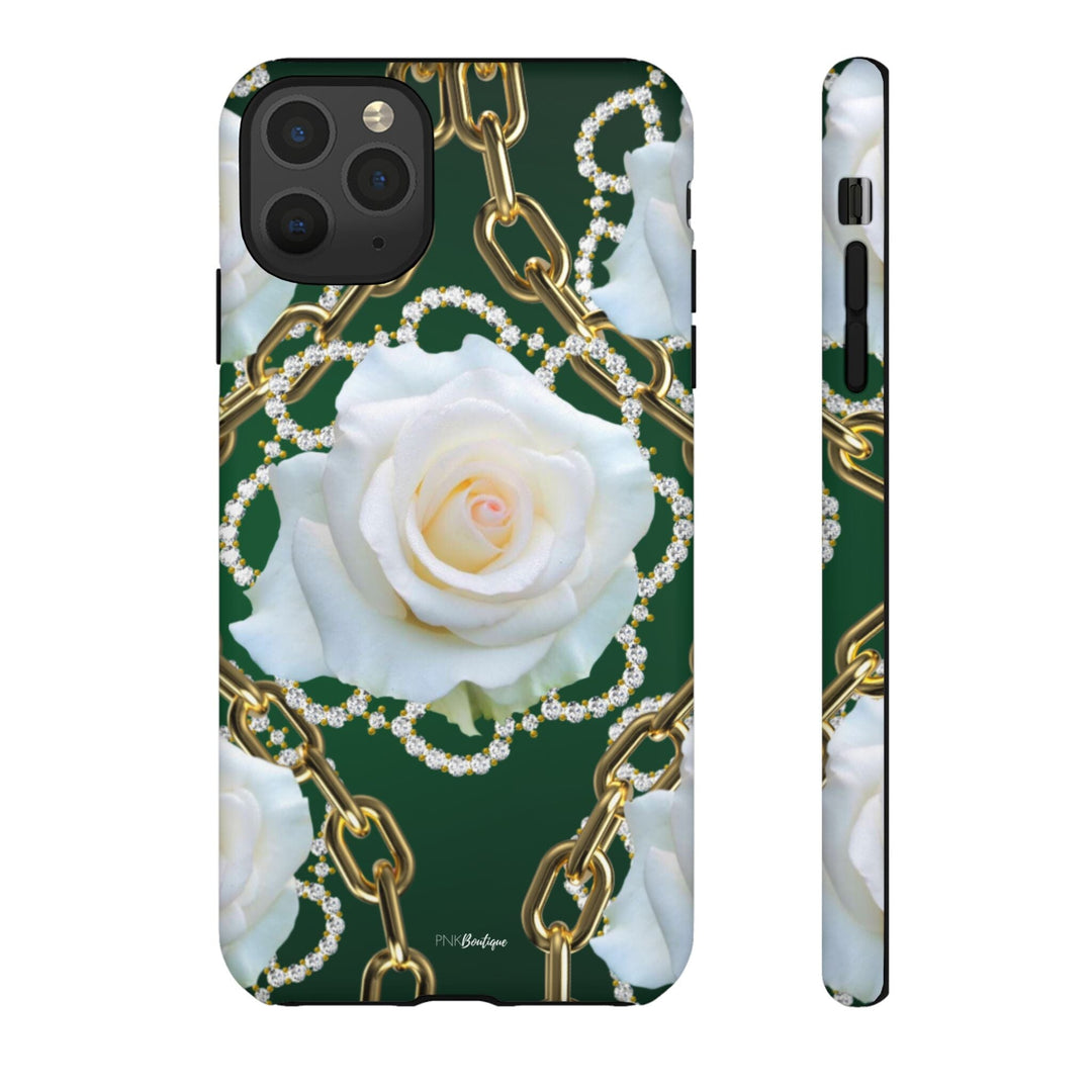 Green and White Links Phone Cases