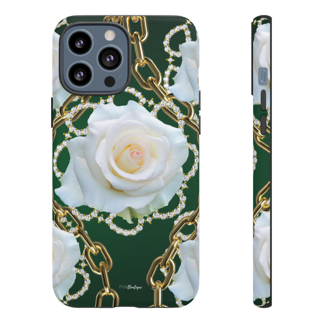 Green and White Links Phone Cases