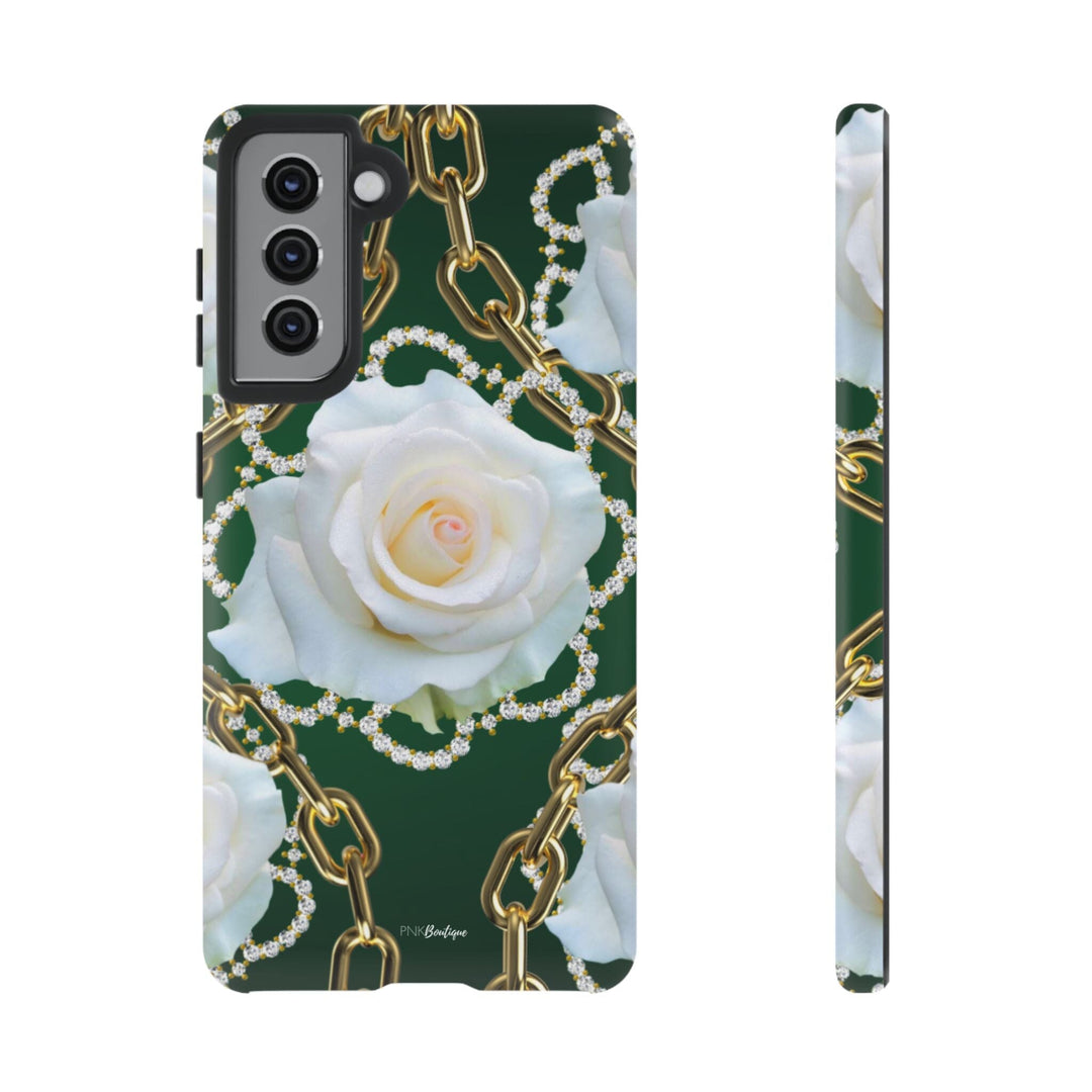 Green and White Links Phone Cases