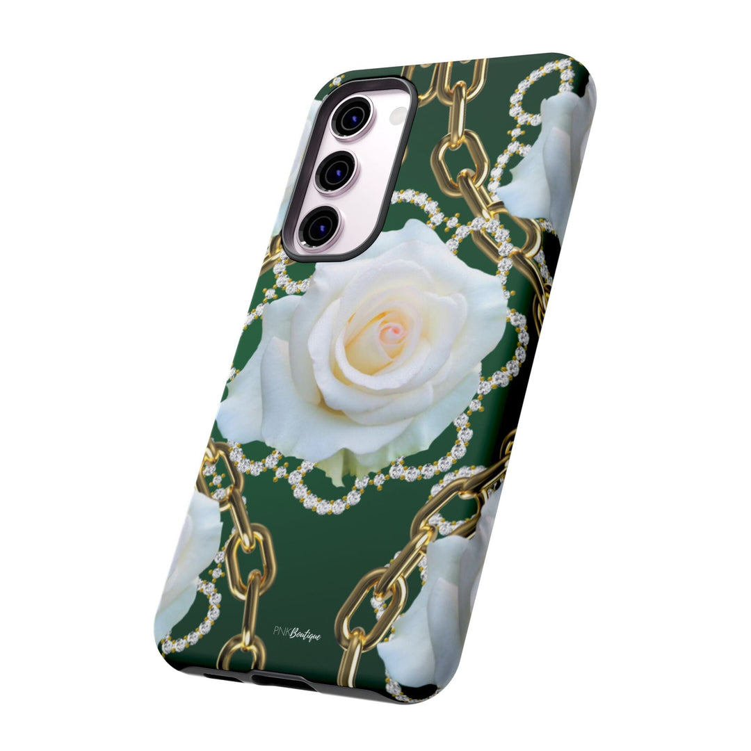 Green and White Links Phone Cases