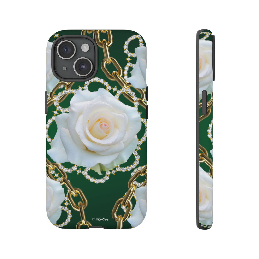 Green and White Links Phone Cases