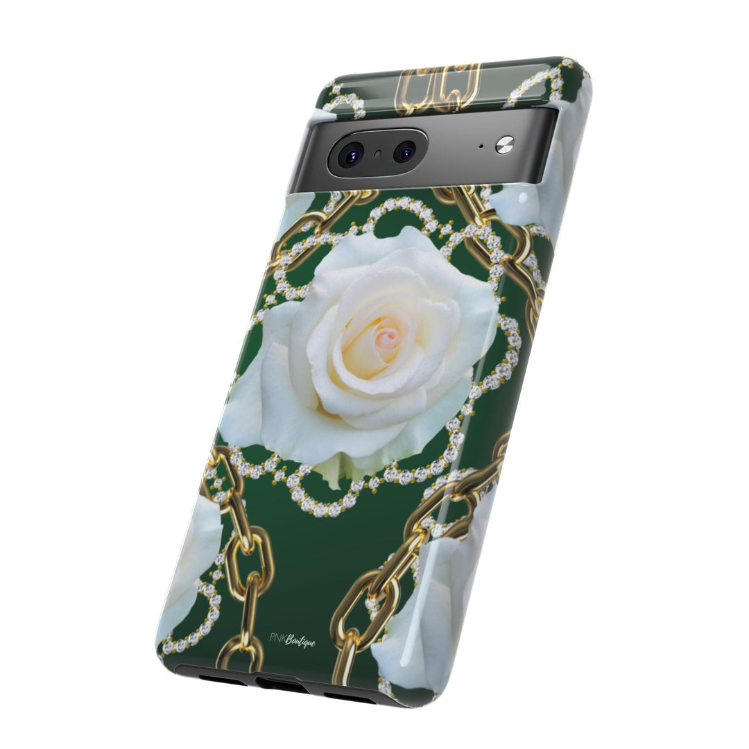 Green and White Links Phone Cases