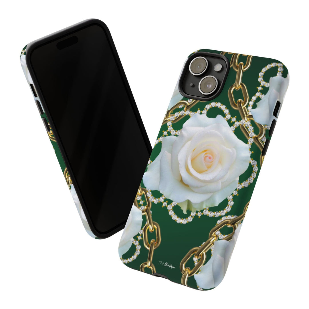 Green and White Links Phone Cases