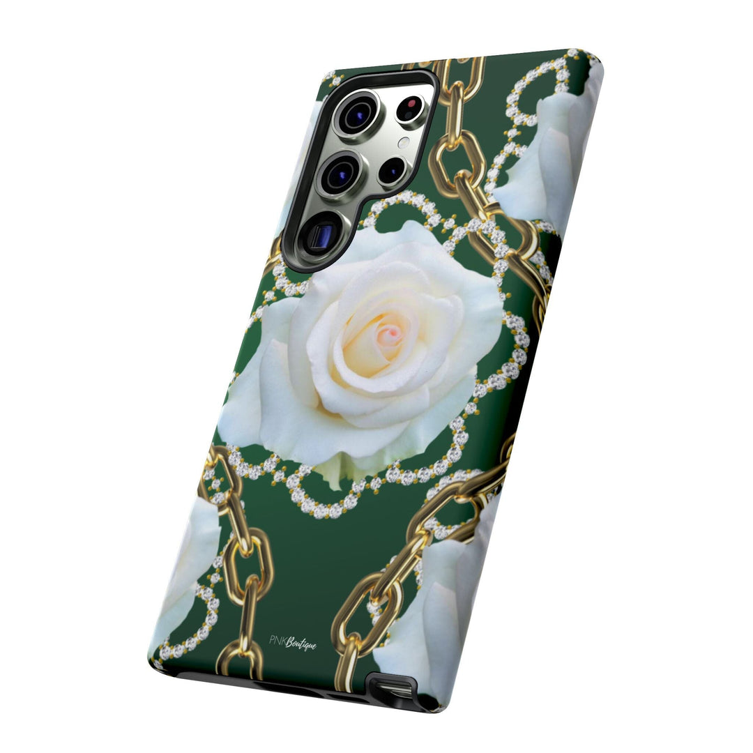 Green and White Links Phone Cases