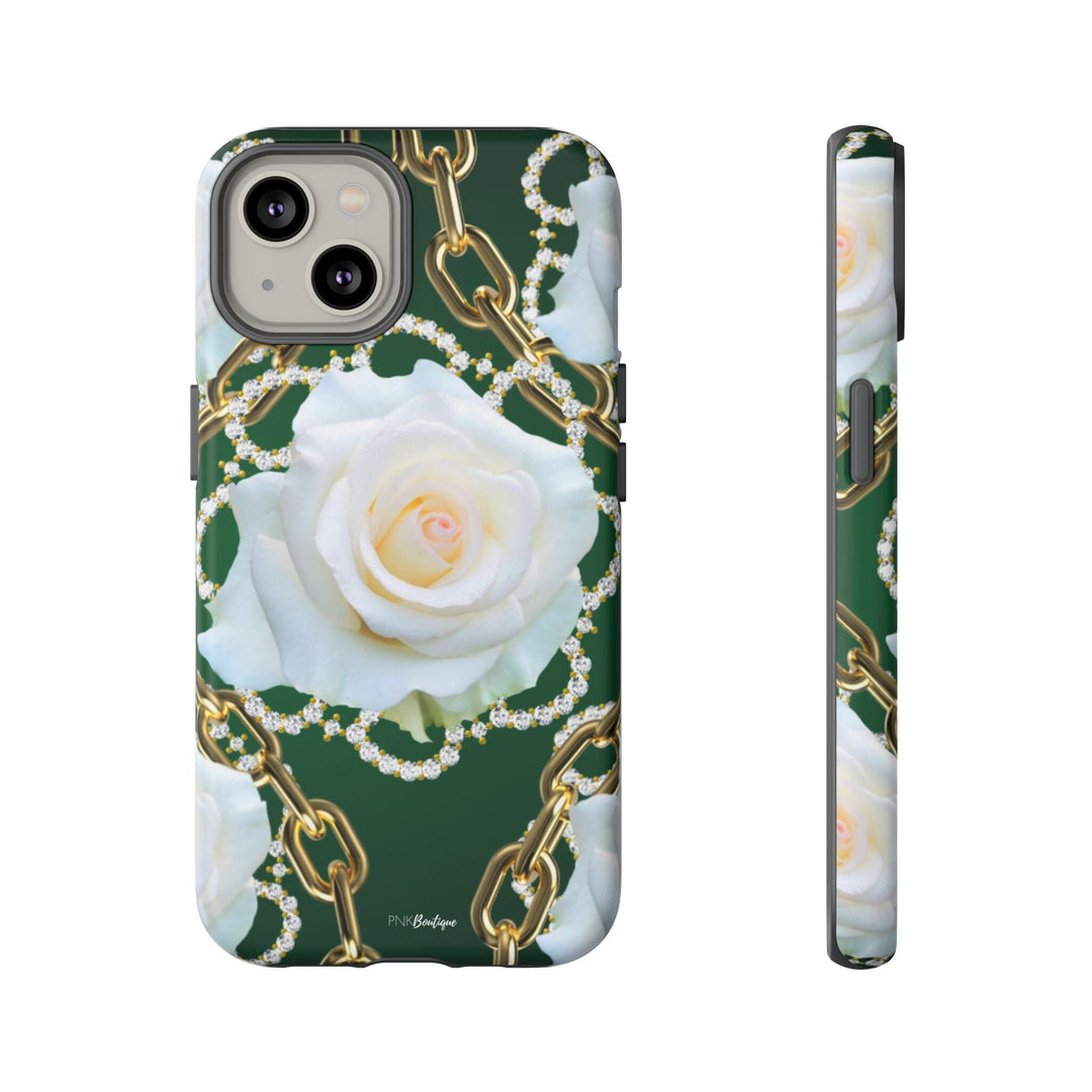 Green and White Links Phone Cases