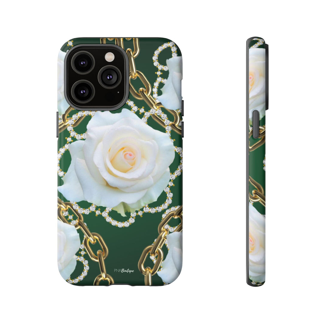 Green and White Links Phone Cases