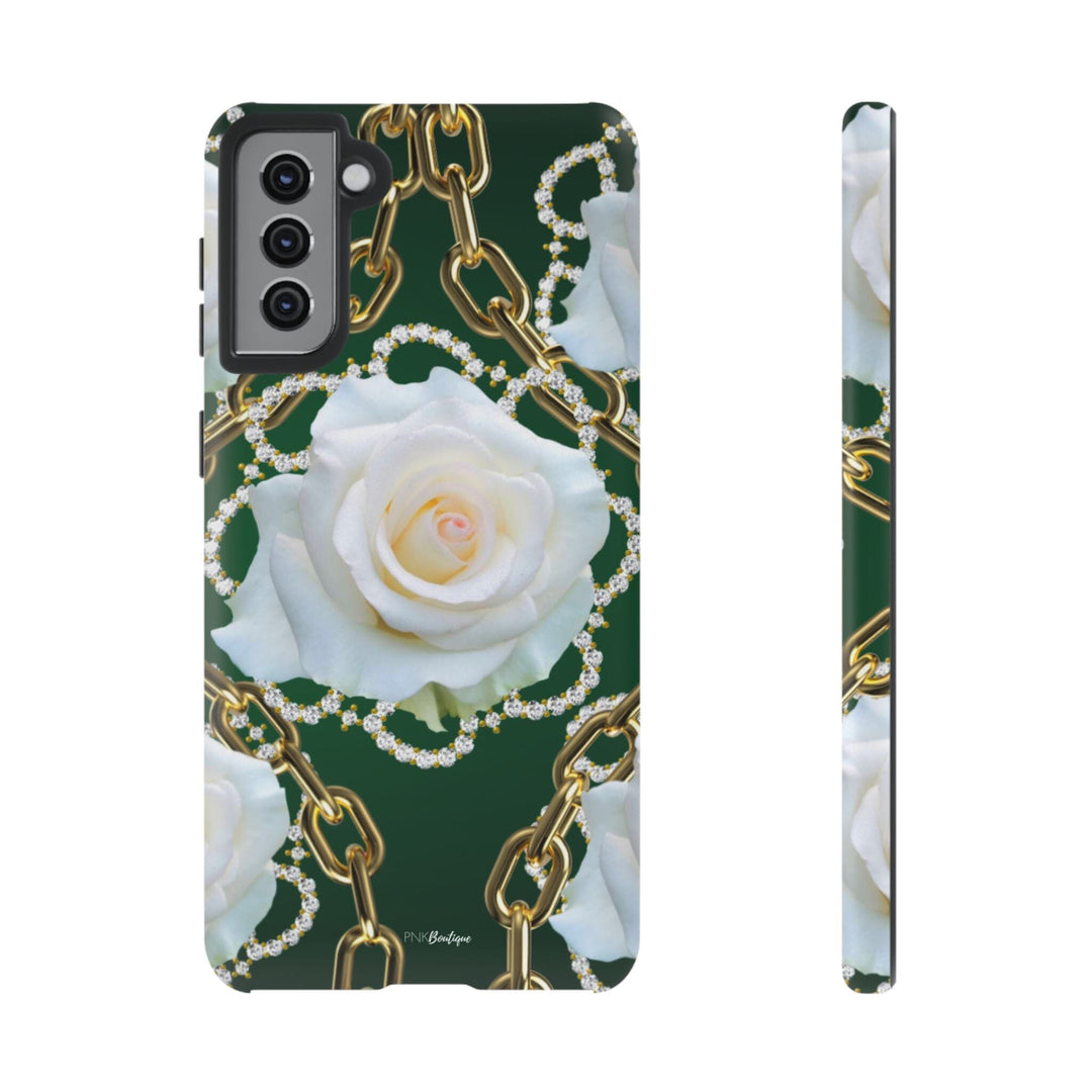 Green and White Links Phone Cases