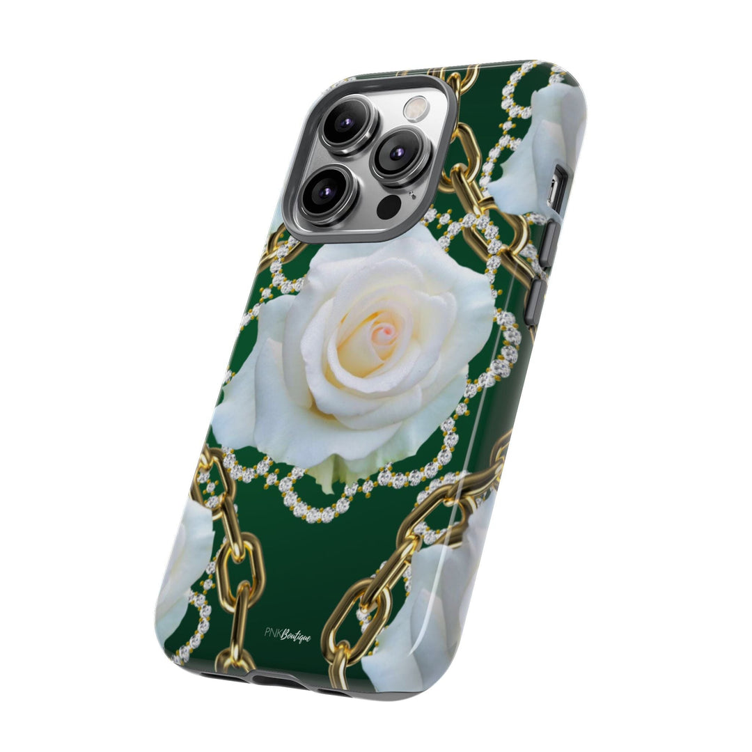 Green and White Links Phone Cases