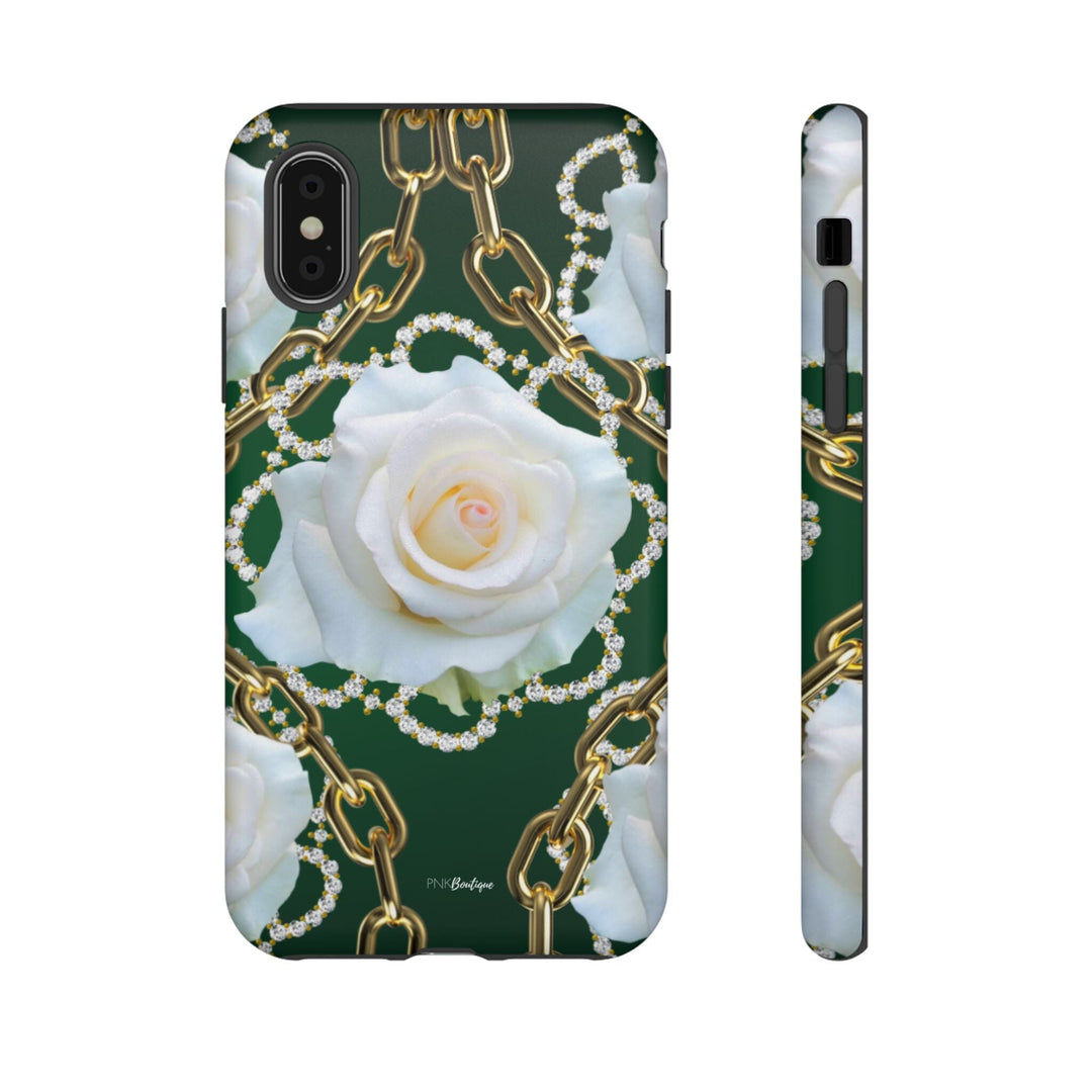 Green and White Links Phone Cases