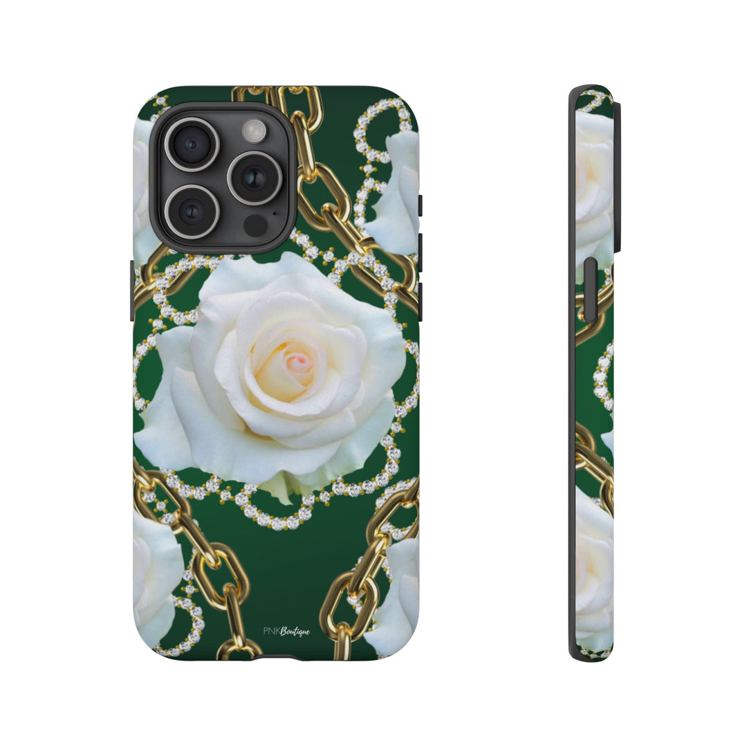 Green and White Links Phone Cases