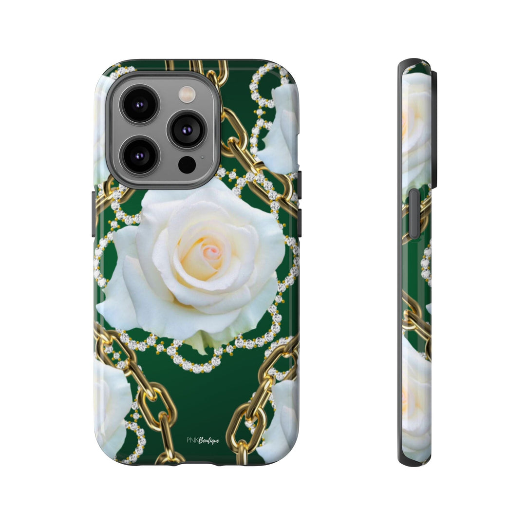 Green and White Links Phone Cases