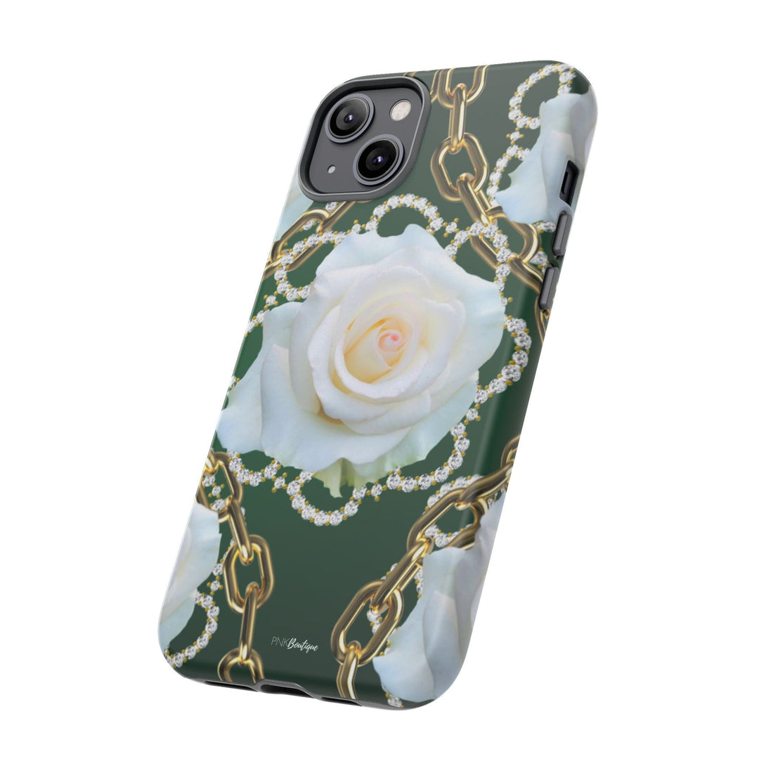 Green and White Links Phone Cases