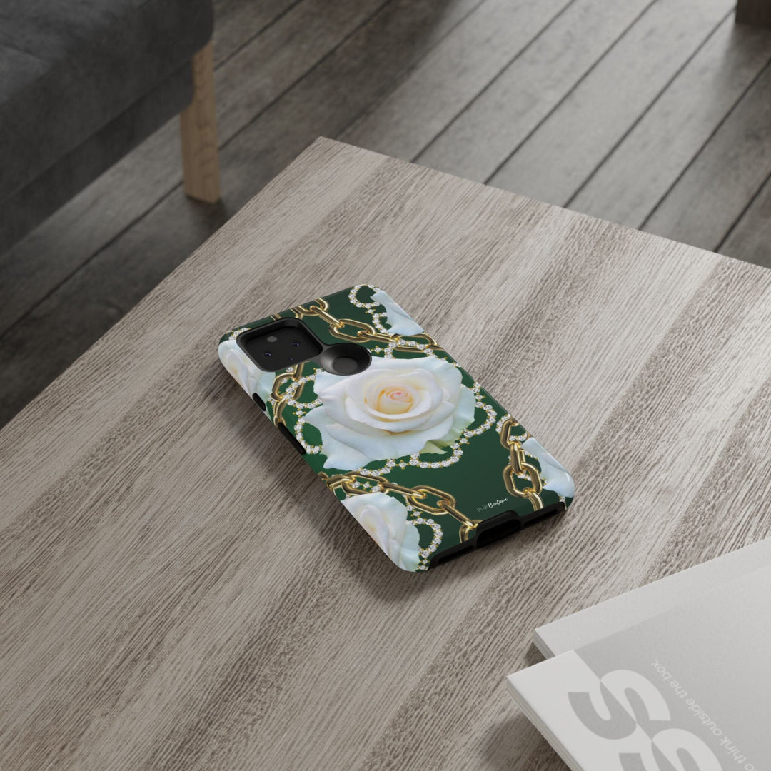 Green and White Links Phone Cases